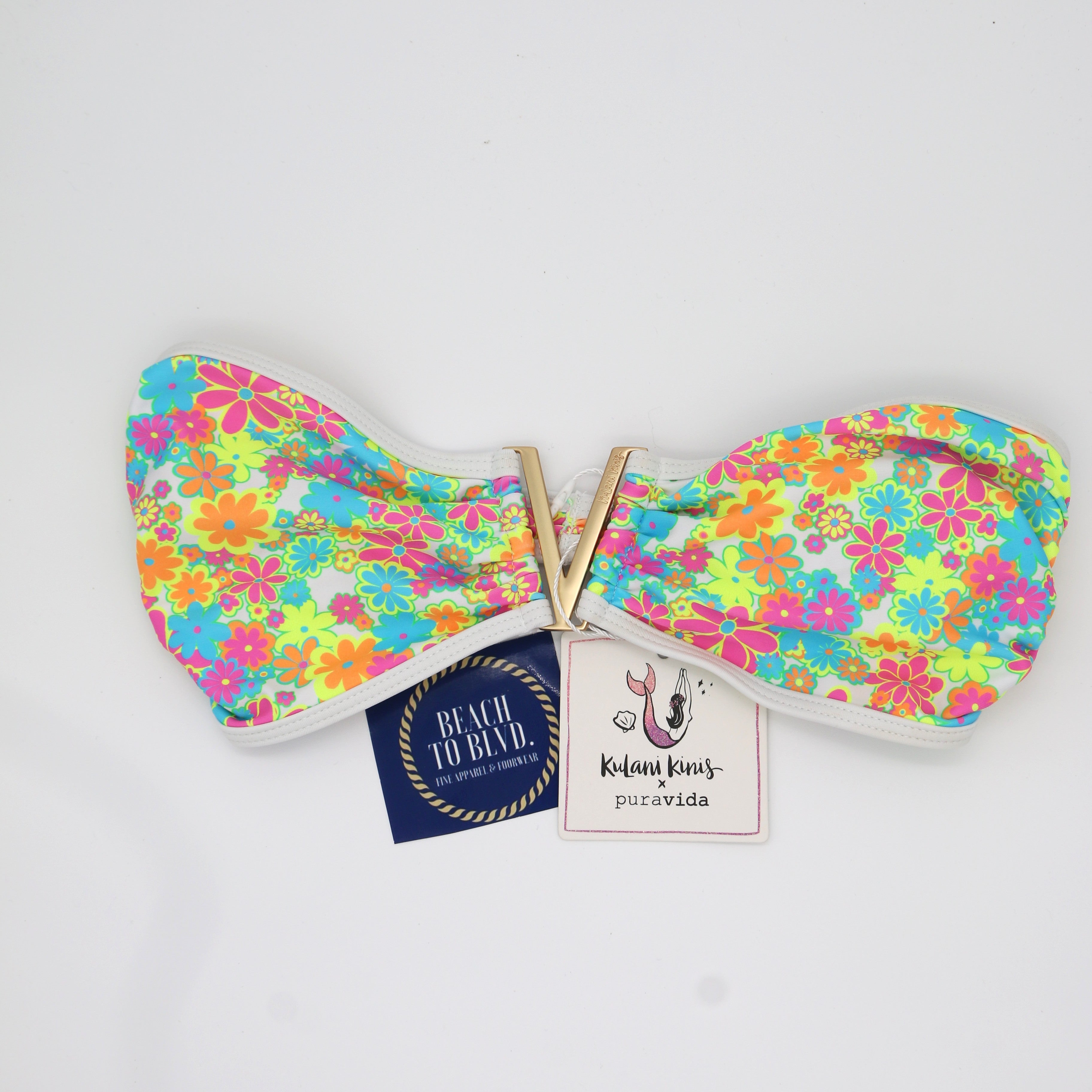 Kulani Kinis Mega V Strapless Bandeau Bikini Top- Sweet Sunshine - BeachToBlvd