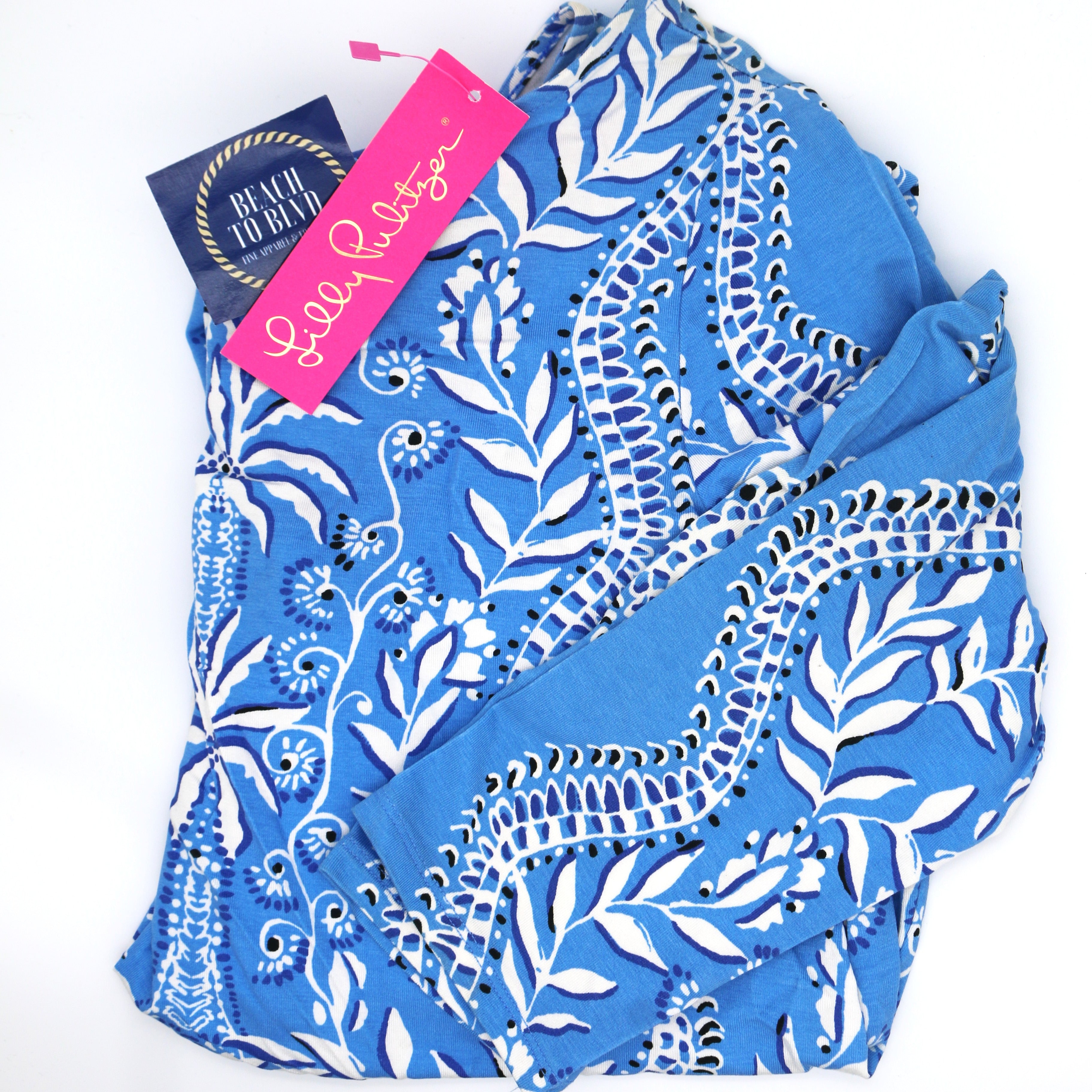 Lilly Pulitzer Ophelia 3/4 Sleeve Swing Dress - Abaco Blue Have It Both Rays - BeachToBlvd