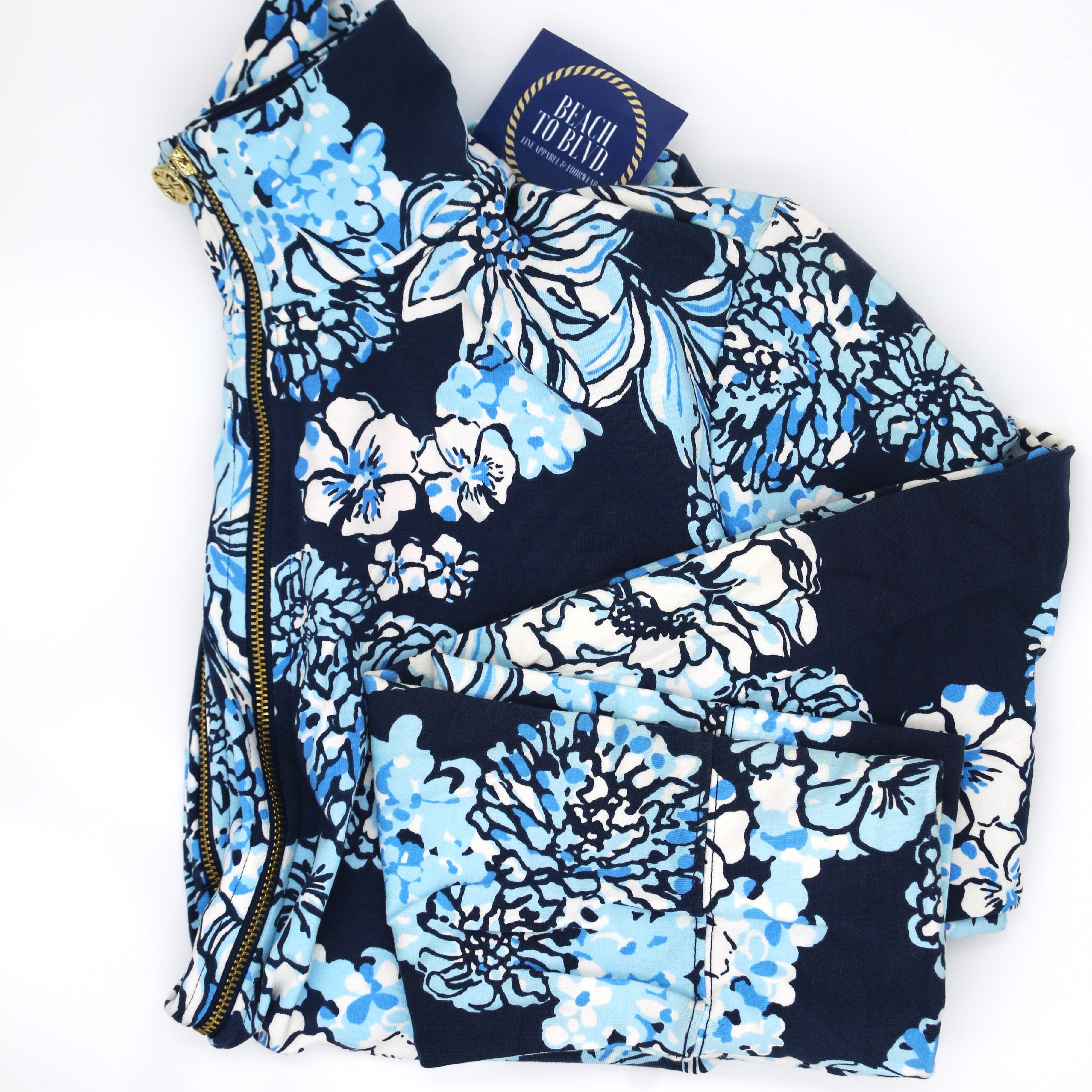 Lilly Pulitzer UPF 50+ Leona Zip-Up Jacket - Low Tide Navy - BeachToBlvd