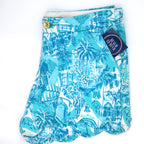 Lilly Pulitzer Women's 5 Inch Buttercup Scallop Hem Short - Amalfi Blue Sunny State Of Mind - BeachToBlvd