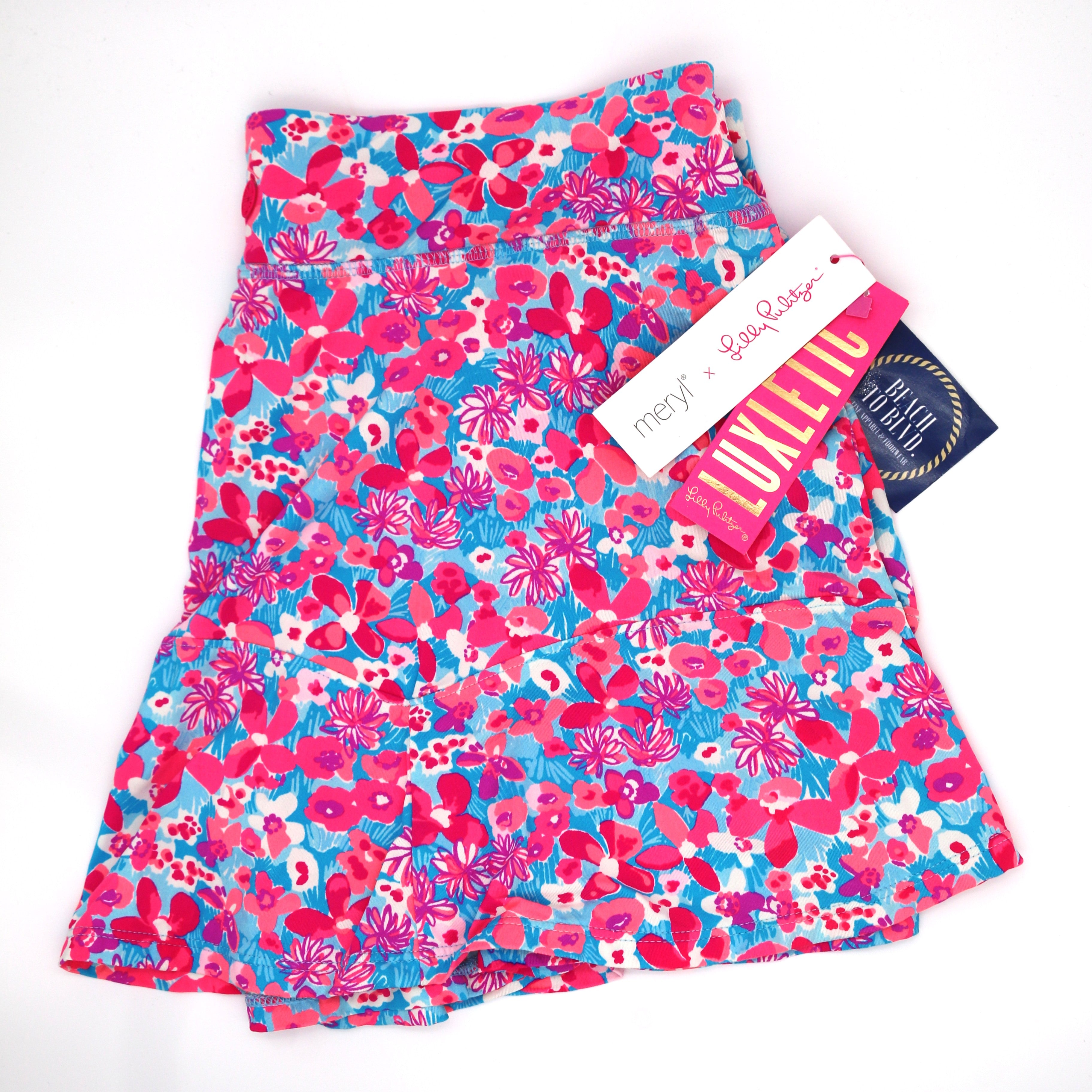 Lilly Pulitzer UPF 50+ Luxletic Corrine Skort - Aura Pink Baby Bloomer - BeachToBlvd