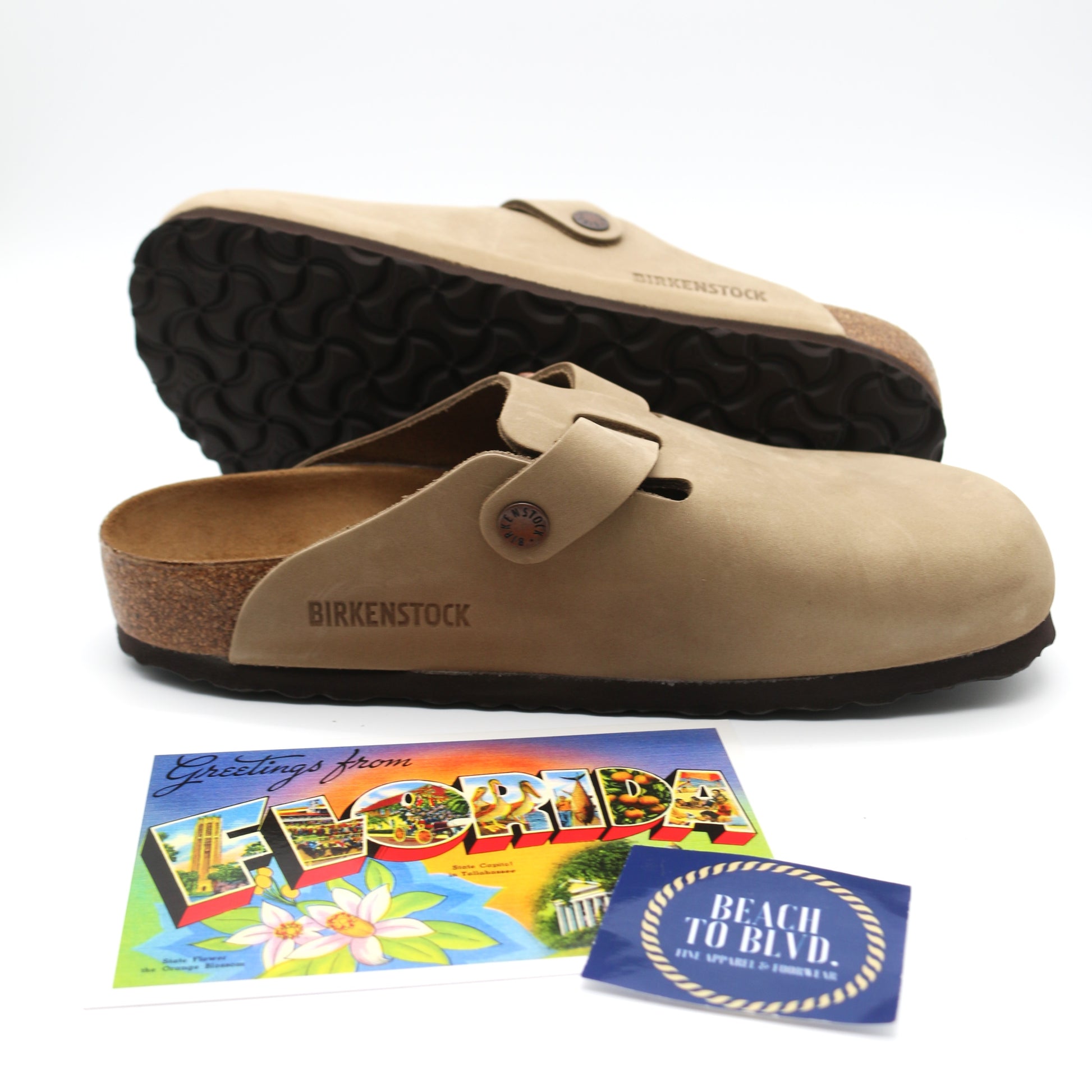 Birkenstock Boston Oiled Leather Sandals - Tobacco Brown - BeachToBlvd