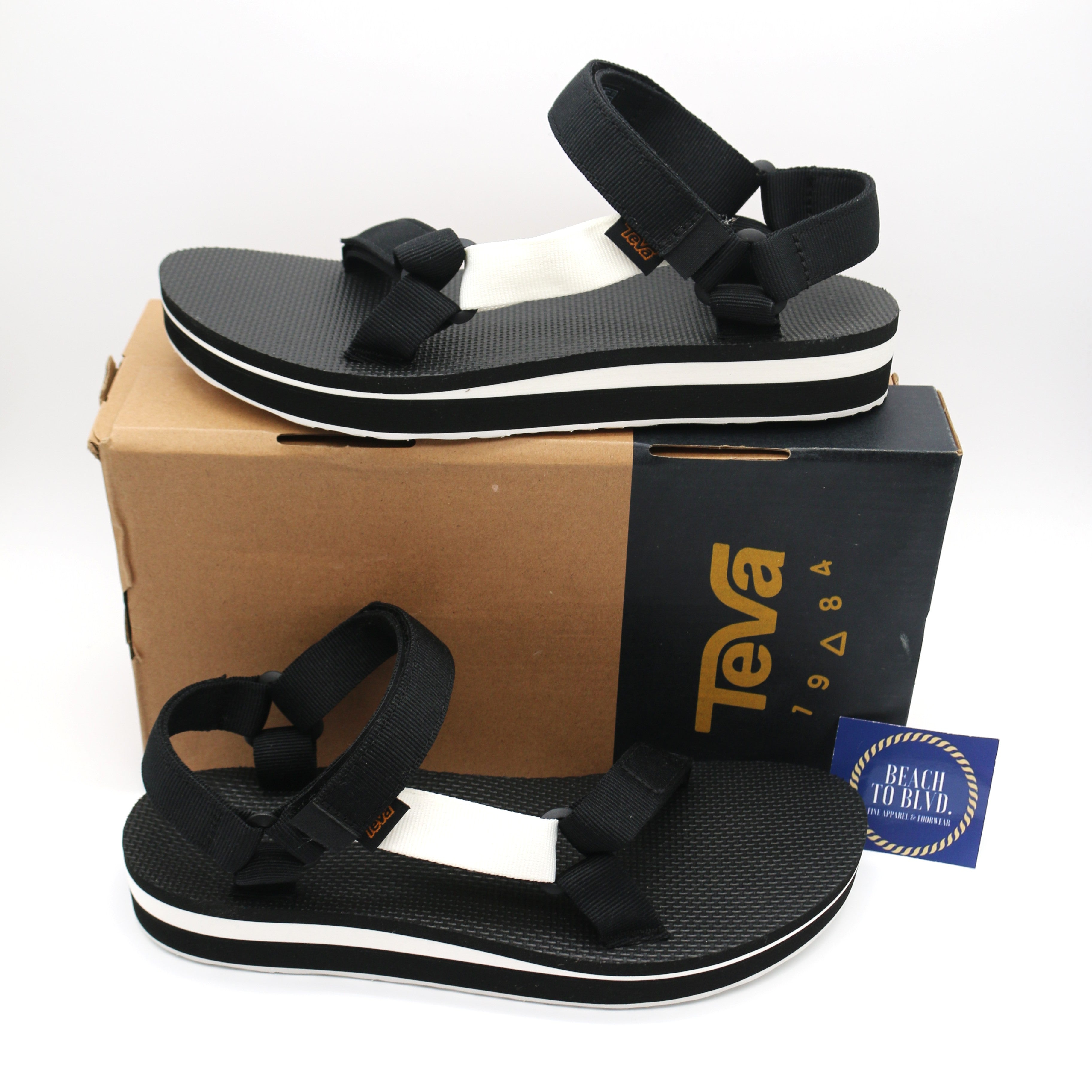 Teva Women's Midform Universal Sandal - Black\Bright White - BeachToBlvd