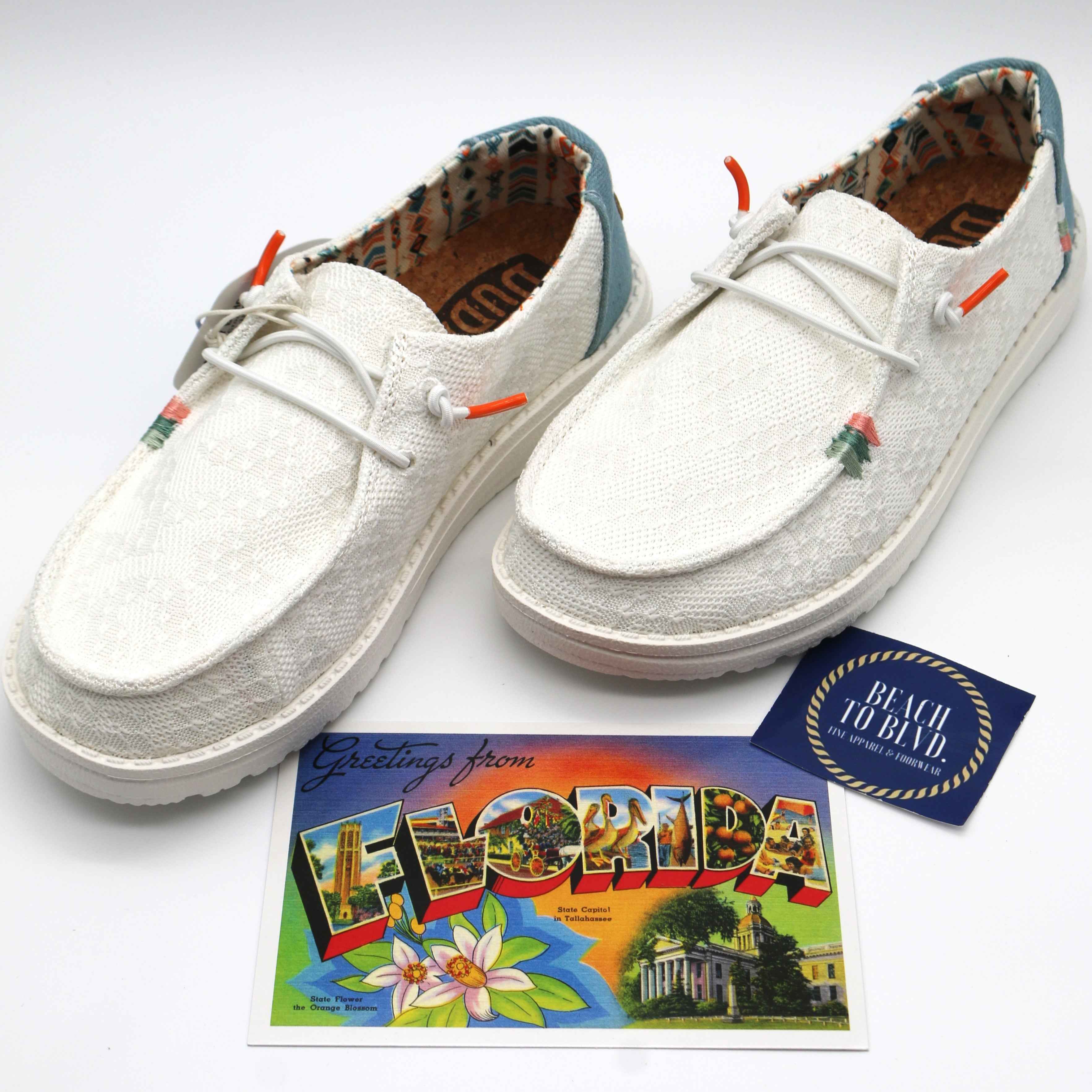 Heydude Shoes Wendy Boho White Crochet