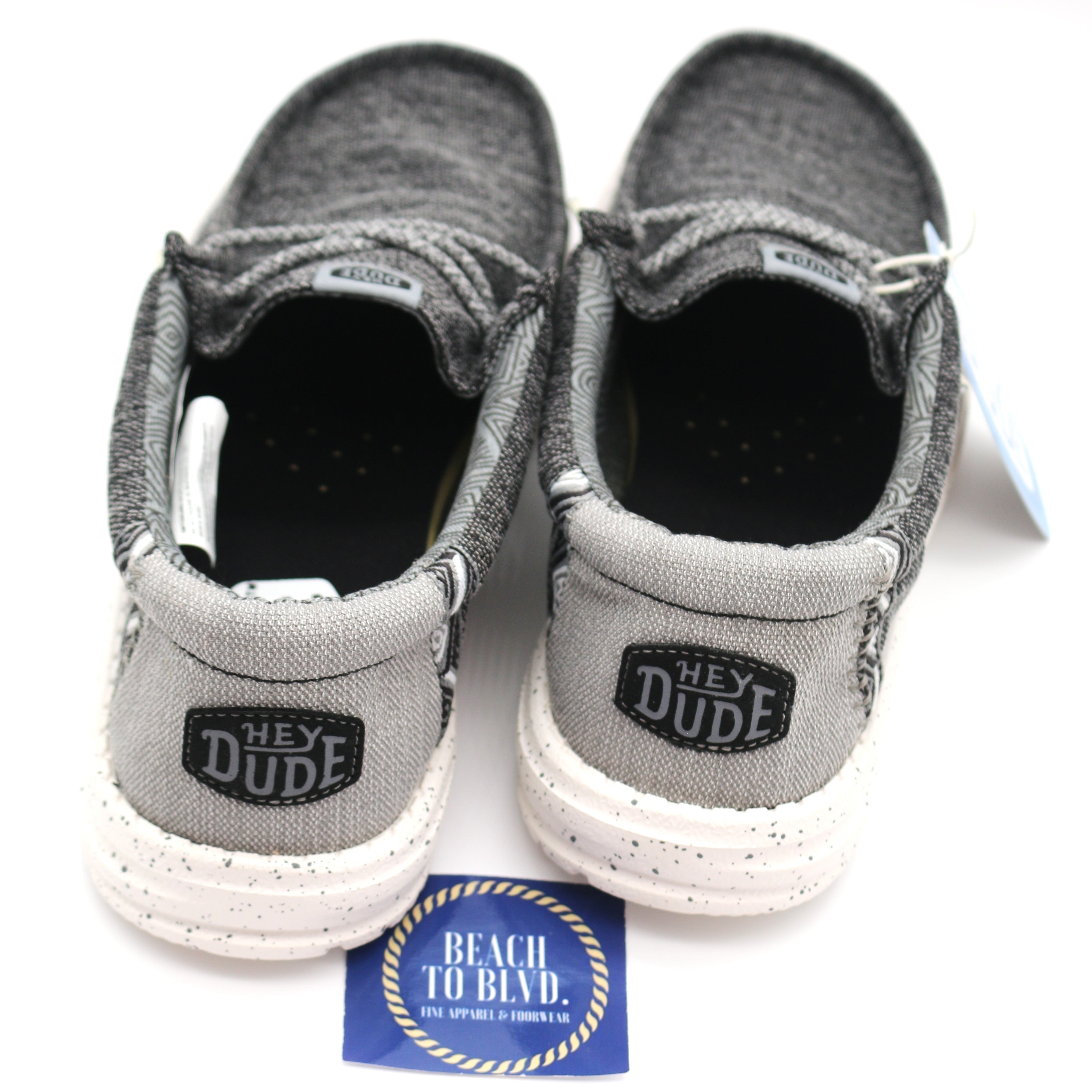 Heydude Wally Coastline Men's Shoes - Black/White - BeachToBlvd