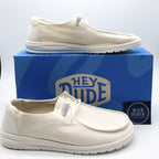 Heydude Wendy Slub Canvas Women's Shoes - White - BeachToBlvd