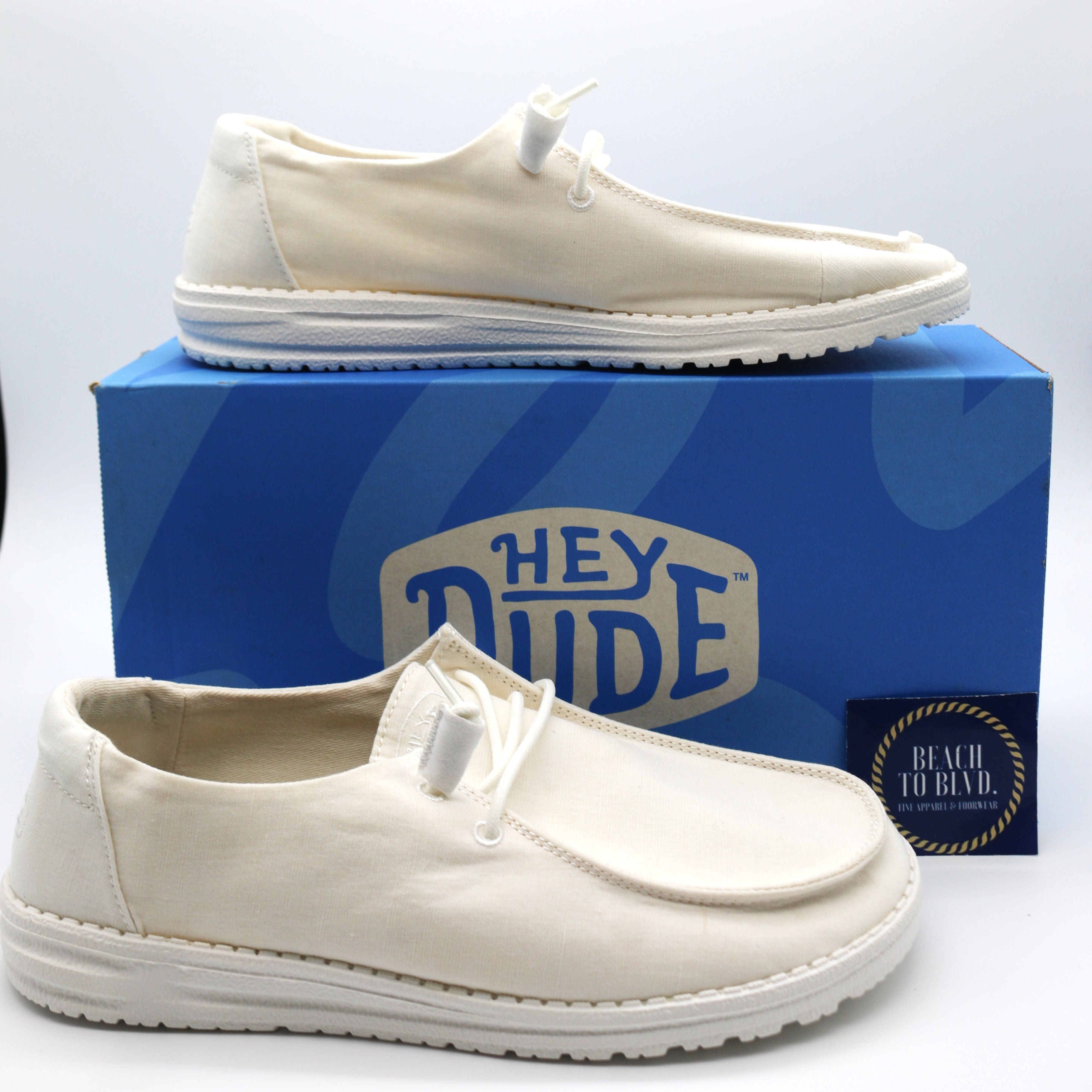Heydude Wendy Slub Canvas Women's Shoes - White - BeachToBlvd