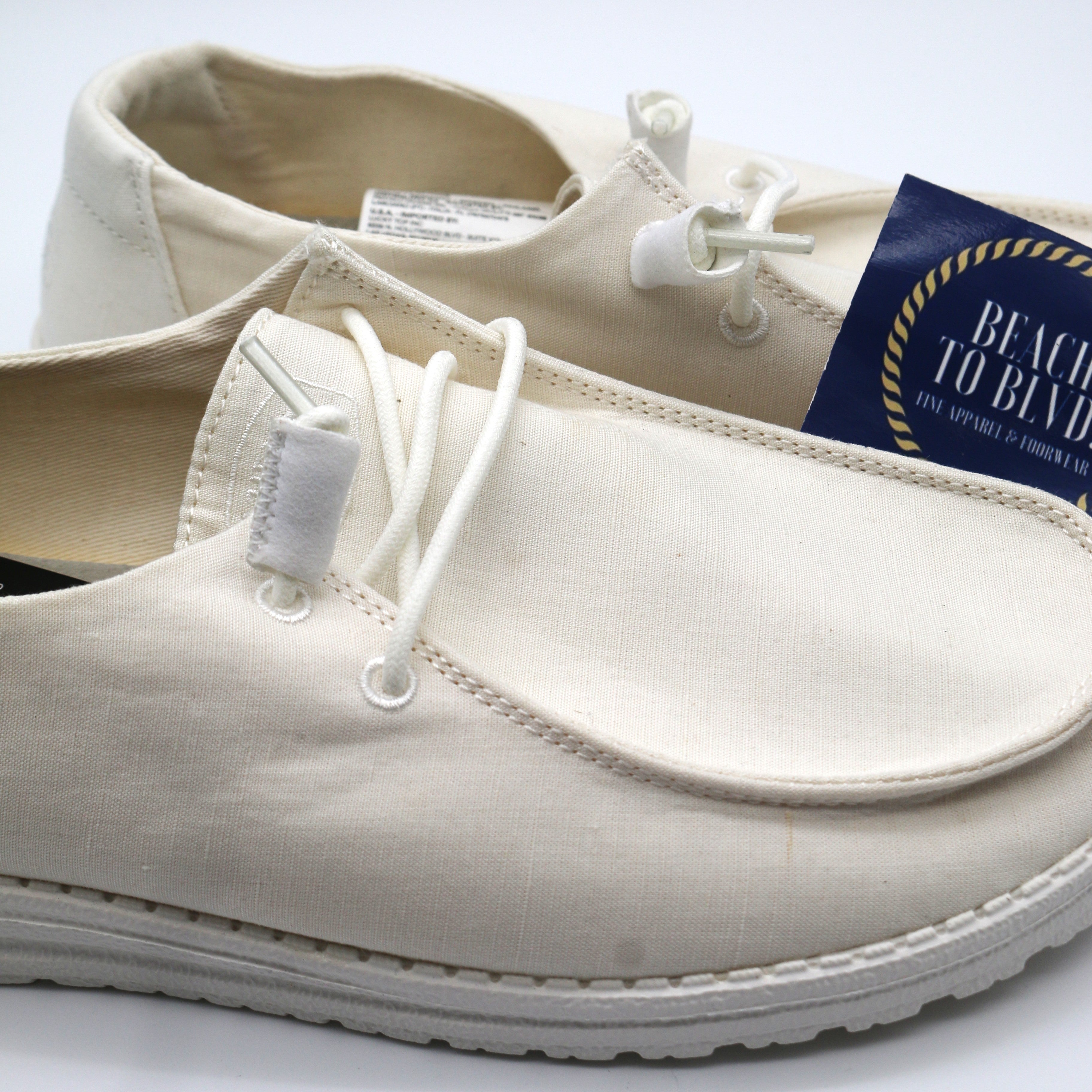Heydude Wendy Slub Canvas Women's Shoes - White - BeachToBlvd