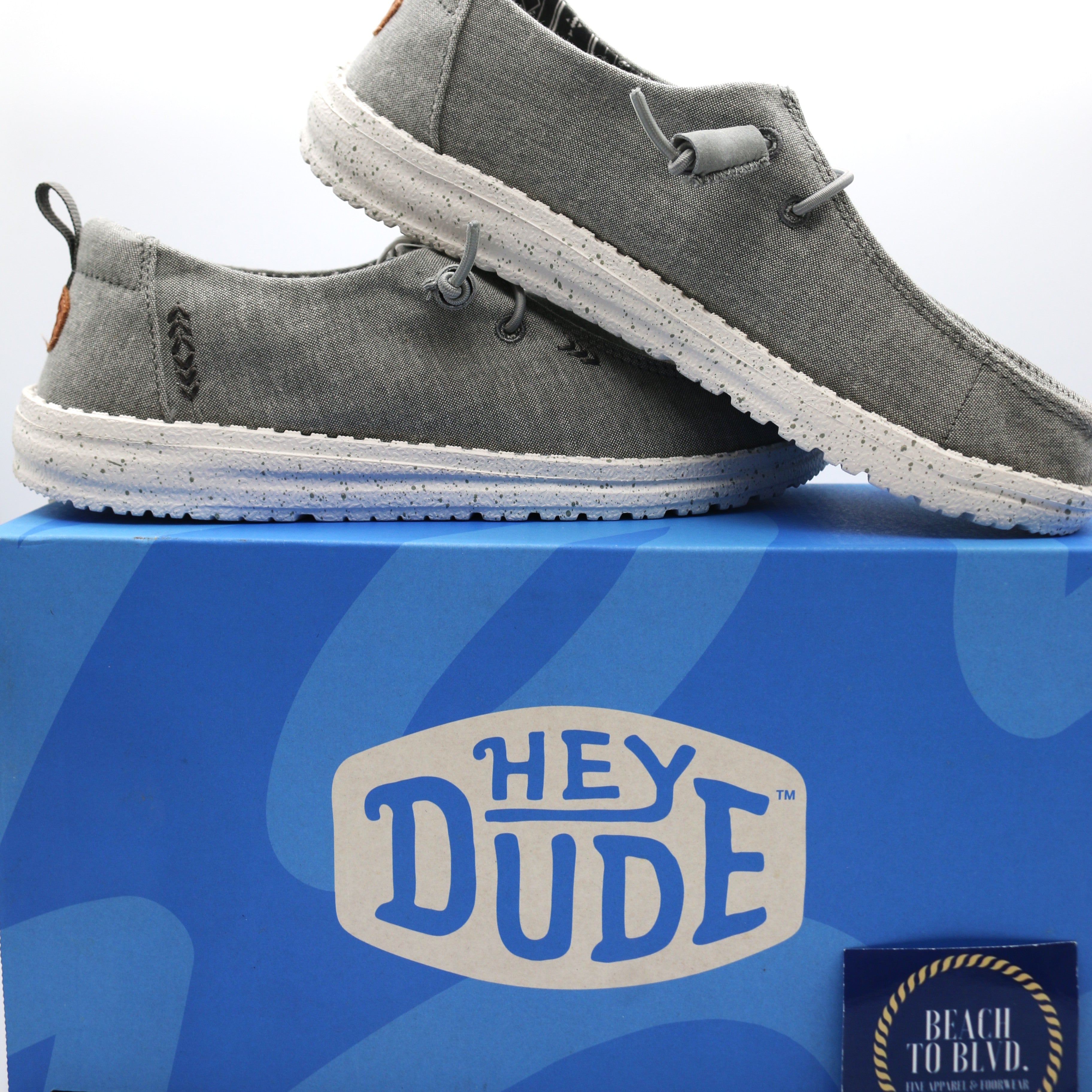 Heydude Wendy Chambray Women's Shoes - Grey - BeachToBlvd