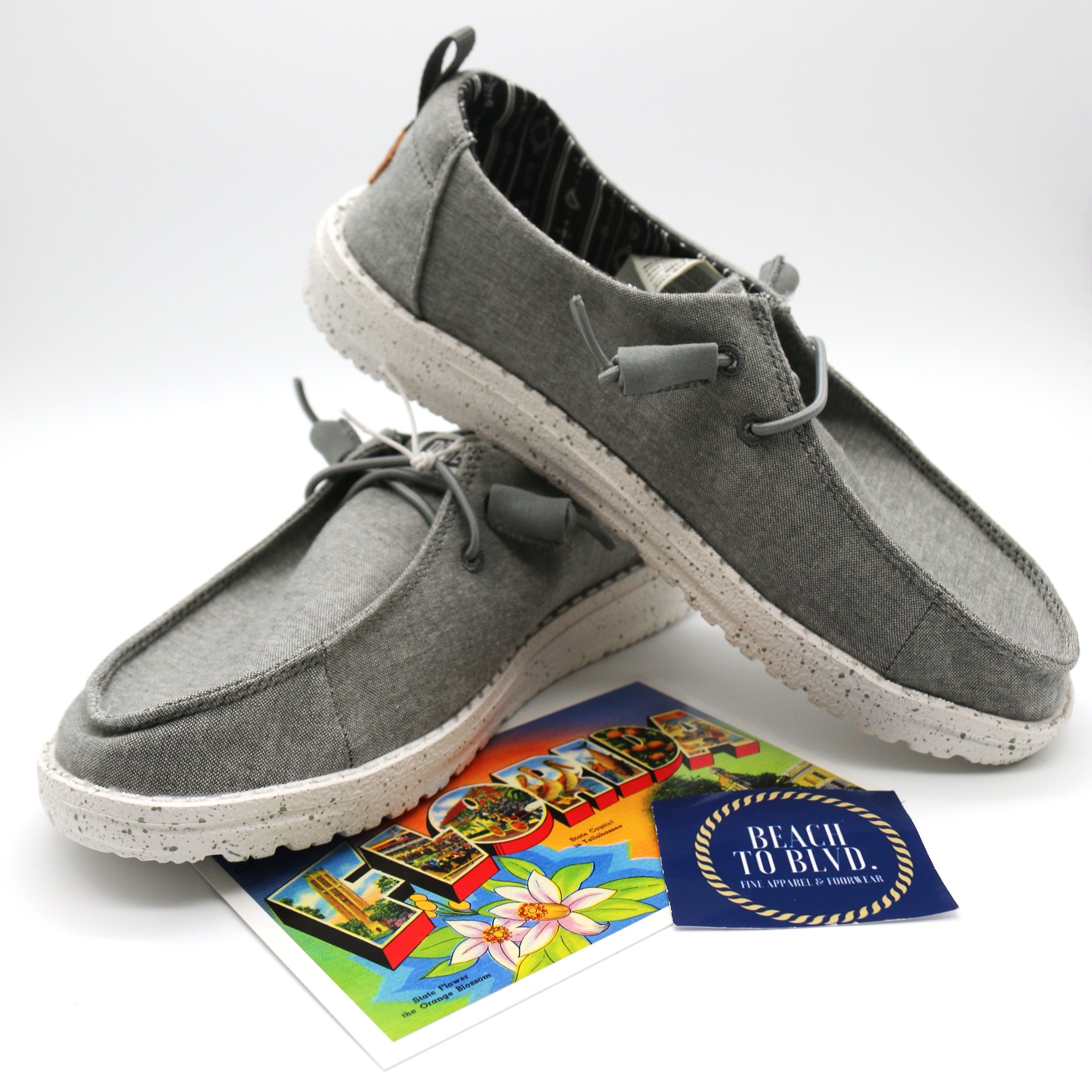 Heydude Wendy Chambray Women's Shoes - Grey - BeachToBlvd