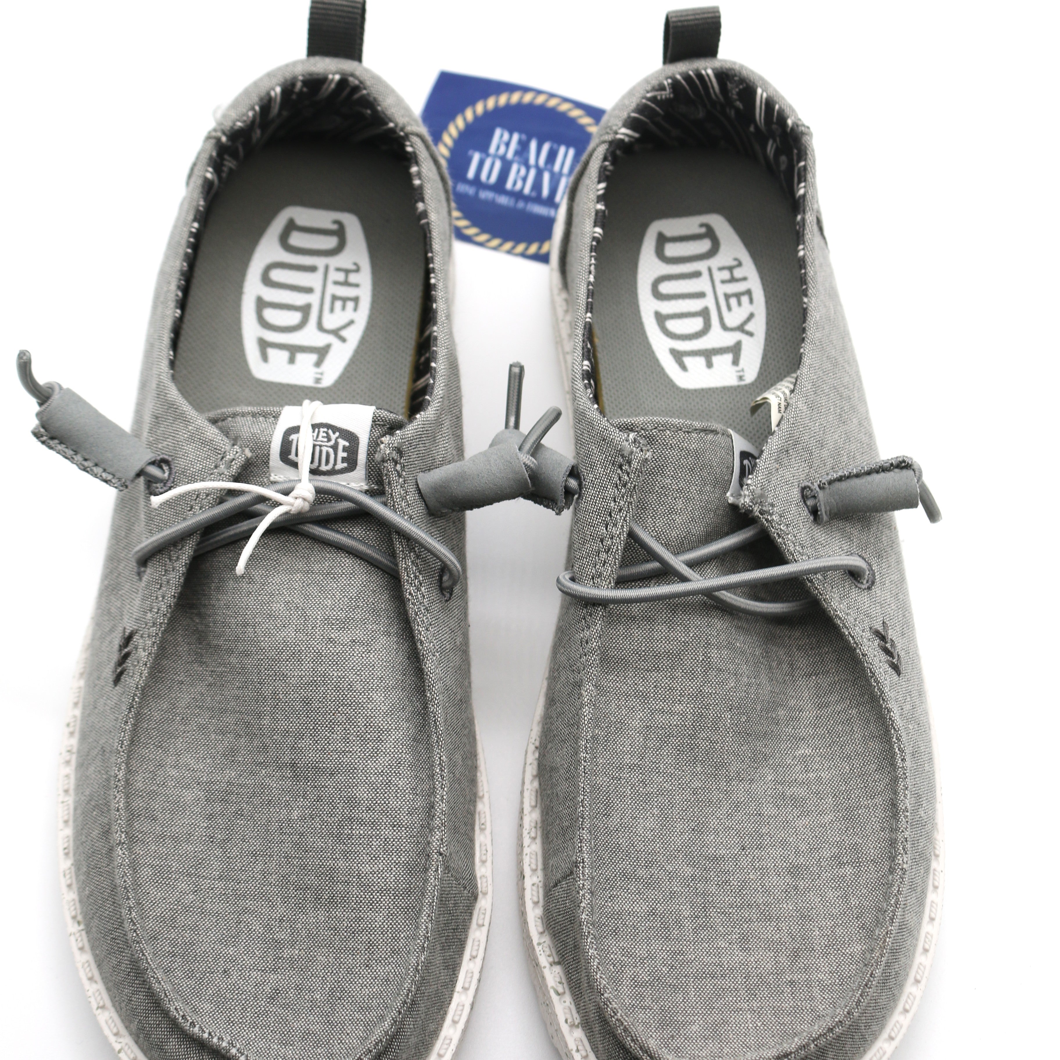Heydude Wendy Chambray Women's Shoes - Grey - BeachToBlvd