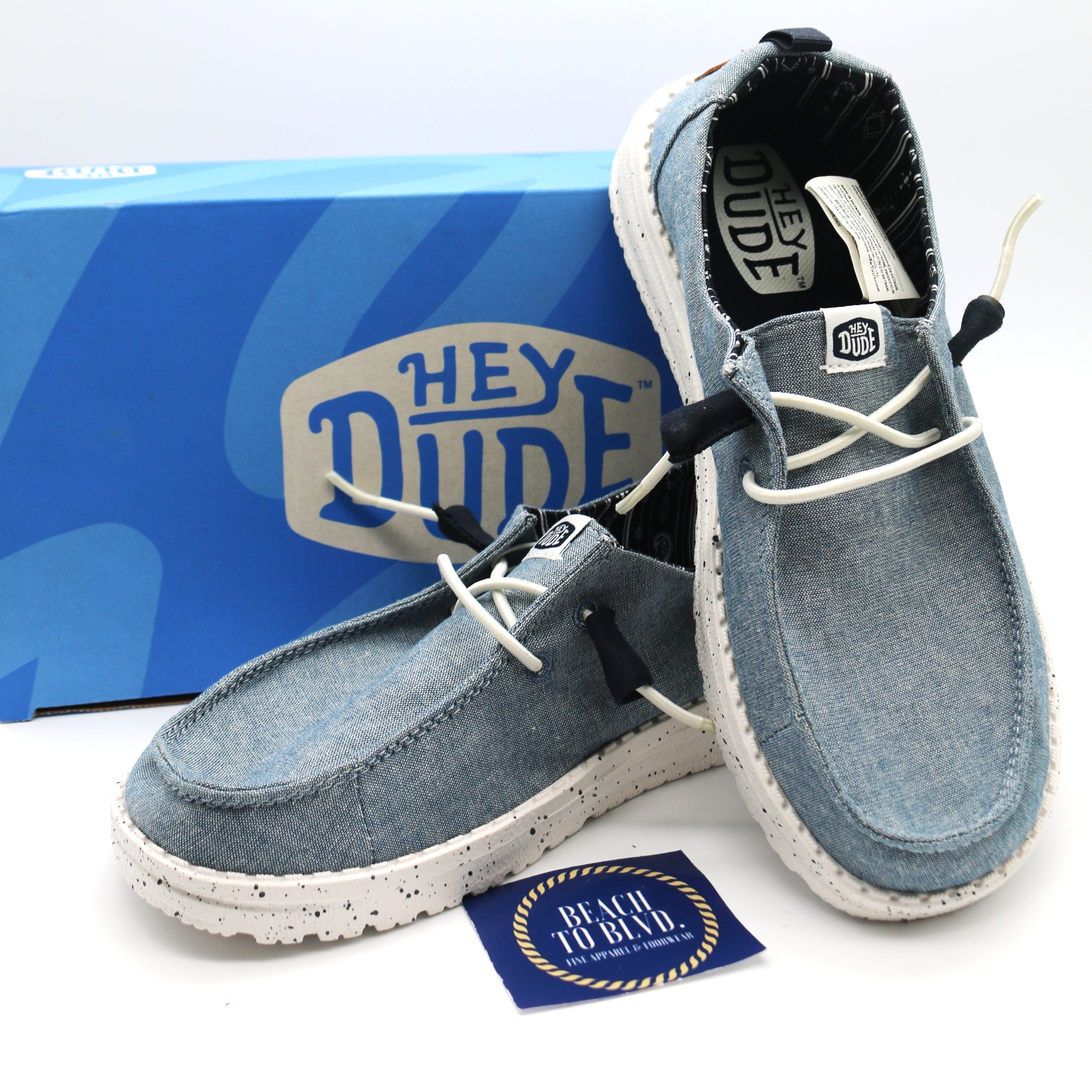 Heydude Wendy Chambray Women's Shoes - Light Blue - BeachToBlvd