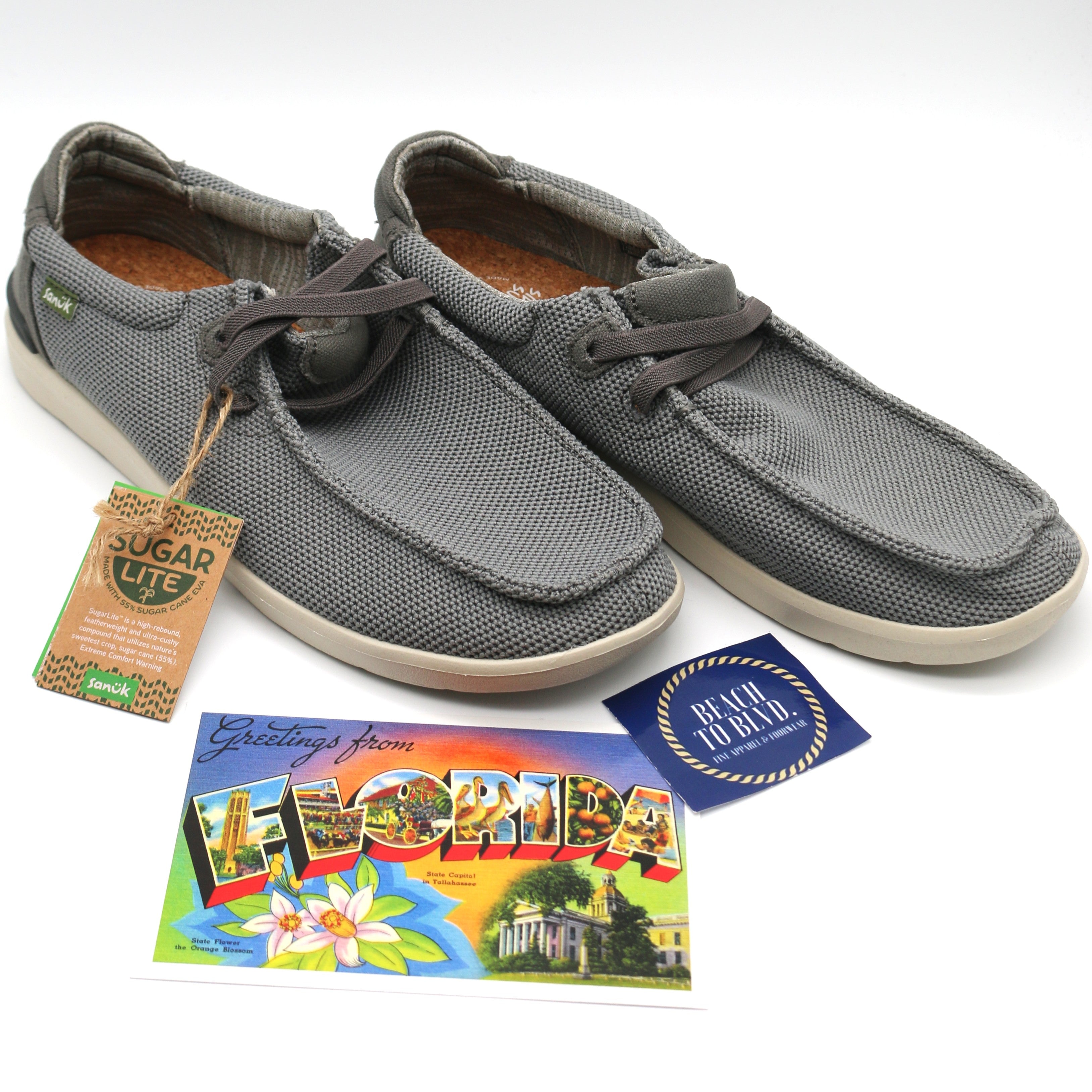 Sanuk Mens Shaka Lite 2 SL Mesh -Grey - BeachToBlvd