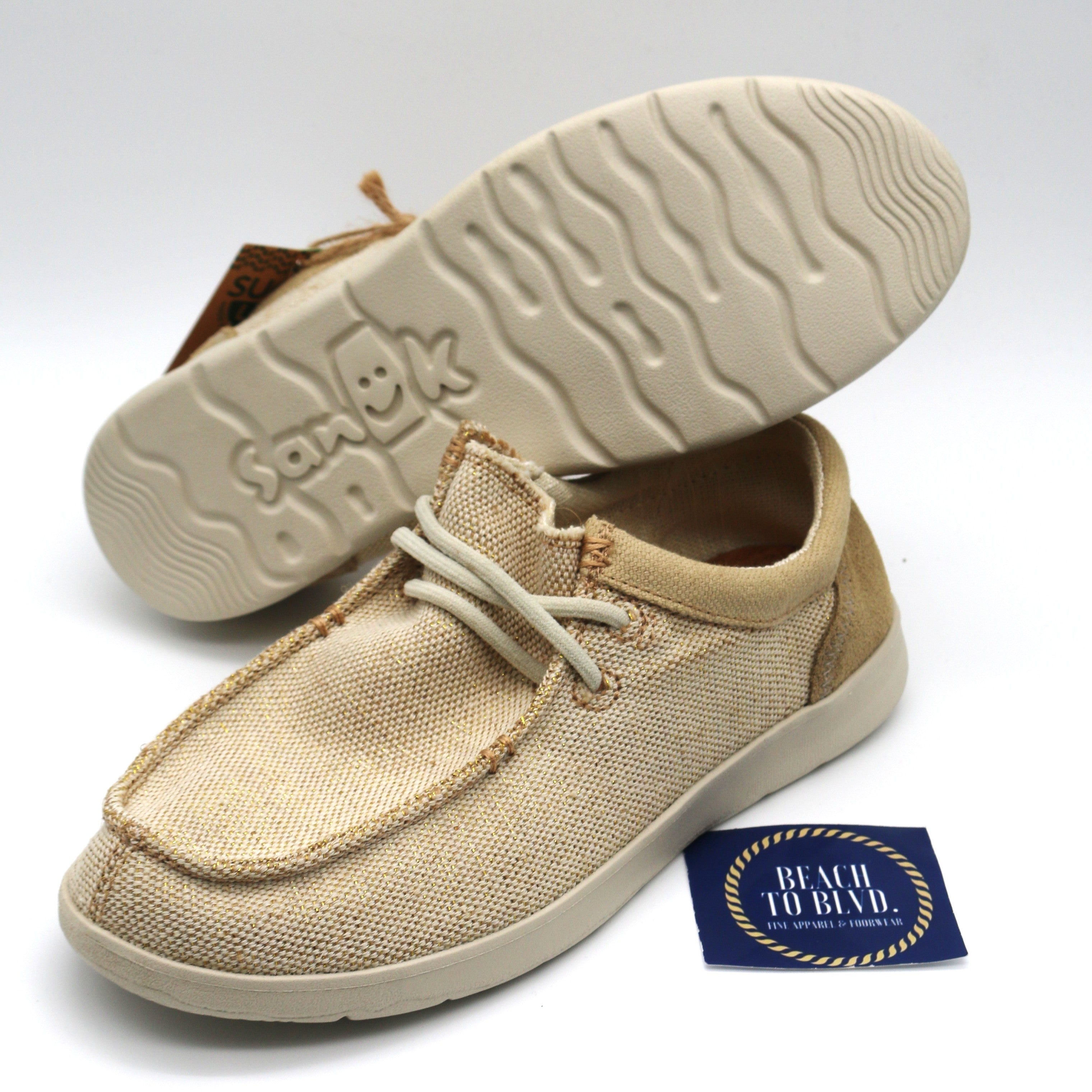Sanuk Shaka Lite 2 Sparkle Golden Wheat - Women - BeachToBlvd