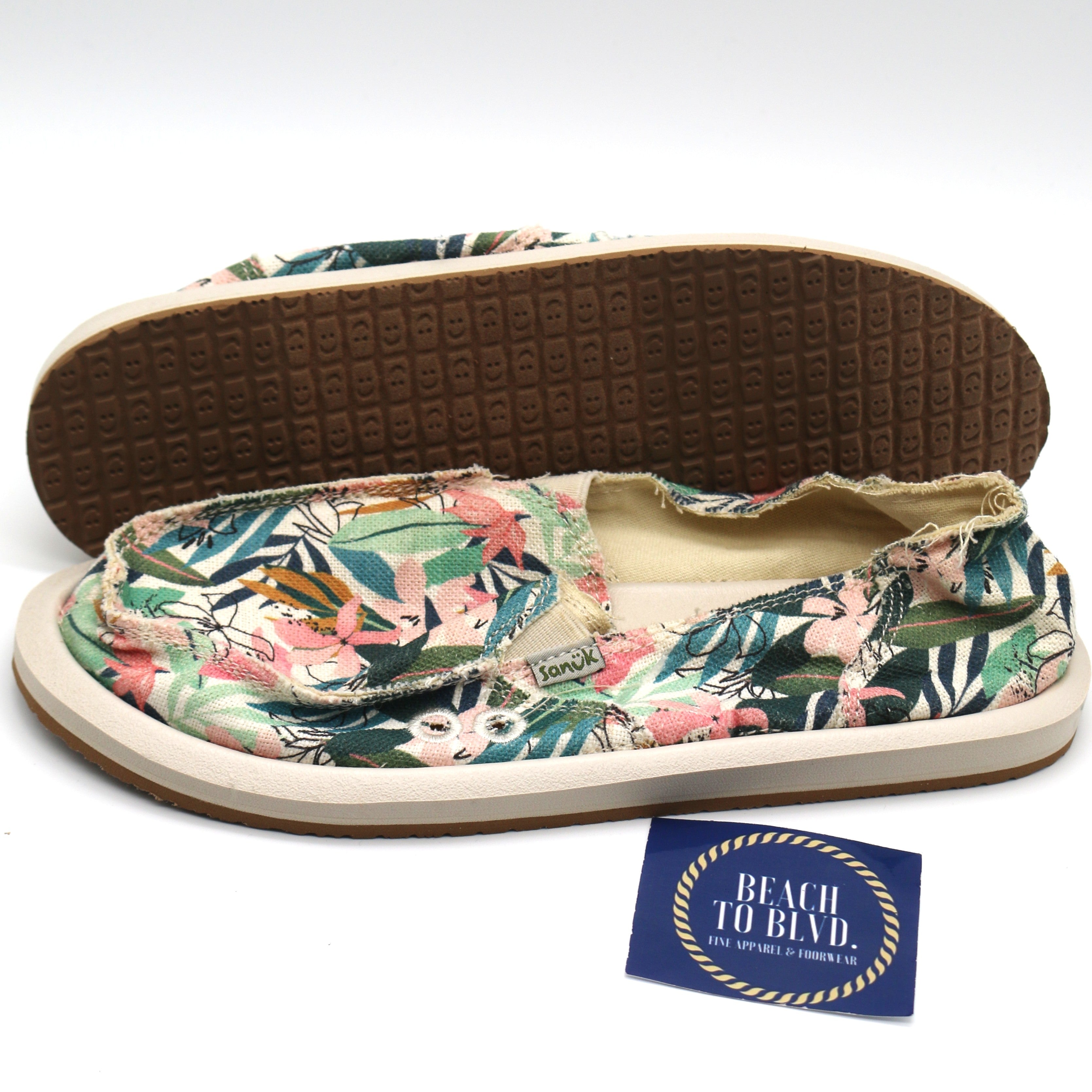Sanuk Donna Tropical Slip-on Women's Shoes - BeachToBlvd