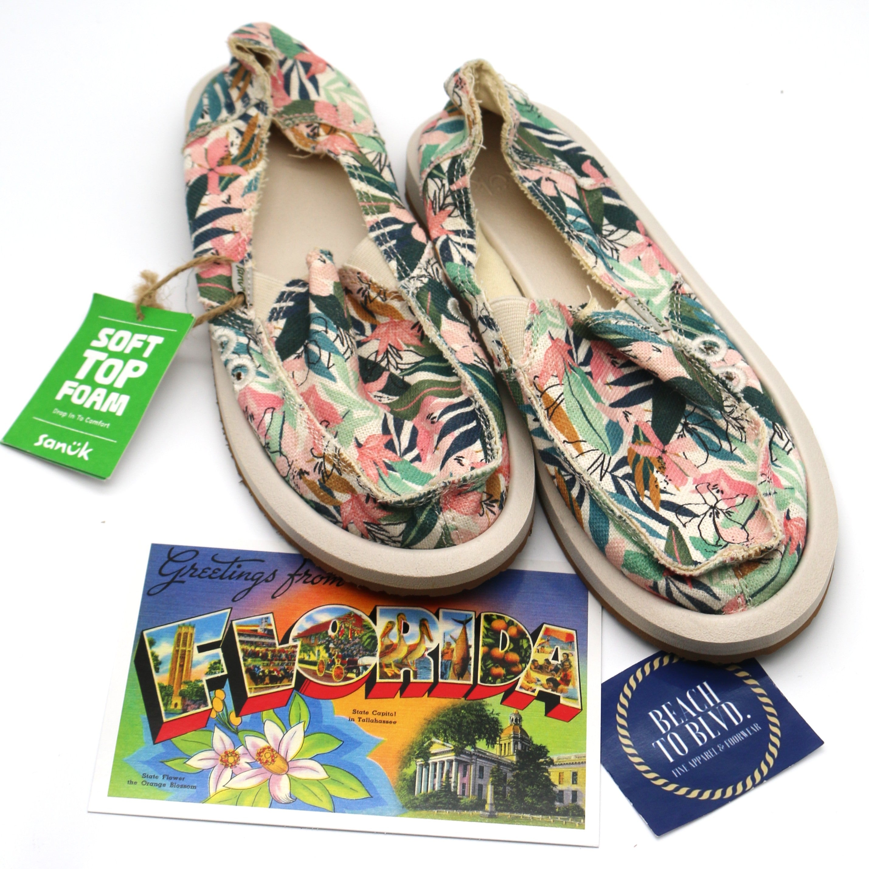 Sanuk Donna Tropical Slip-on Women's Shoes - BeachToBlvd