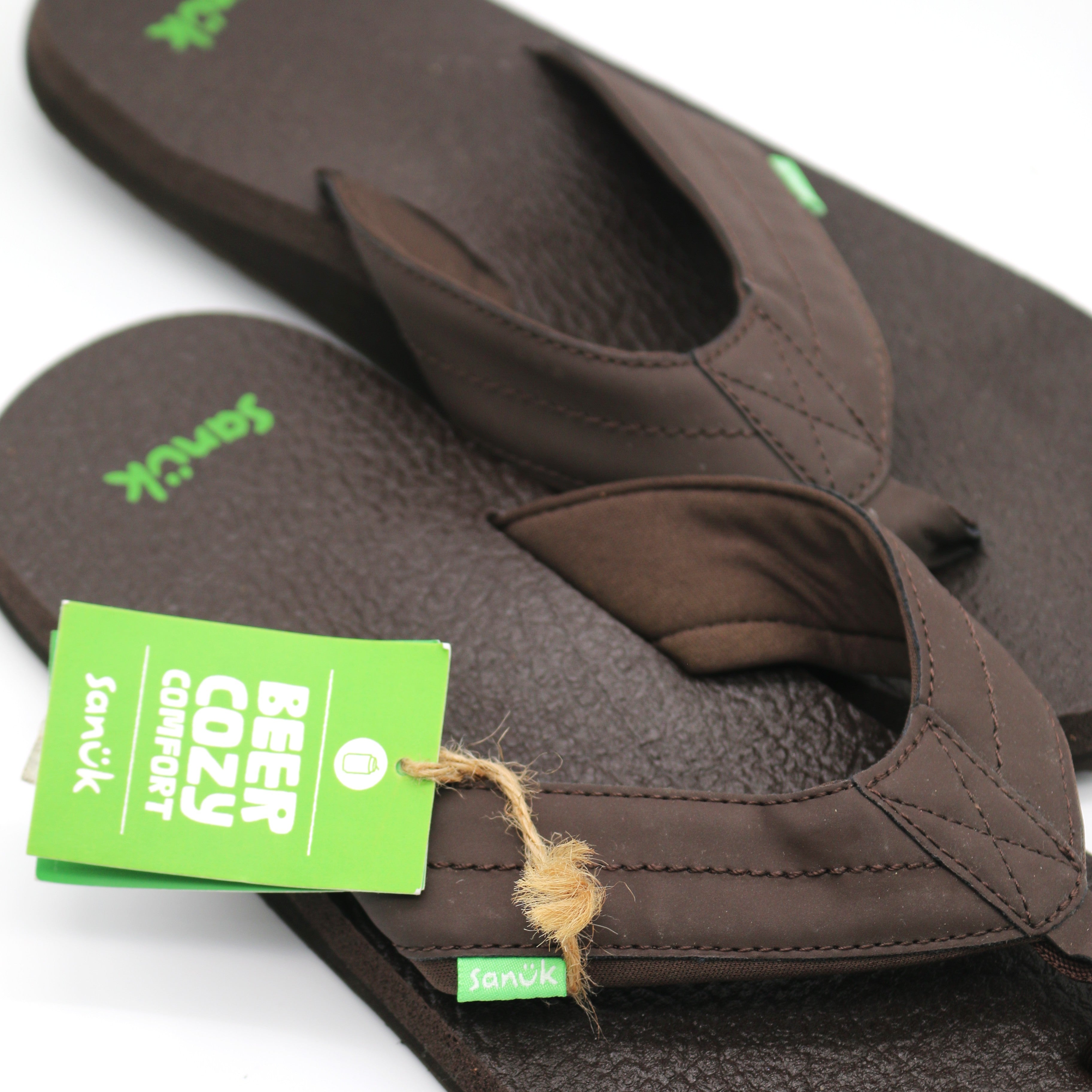 Sanuk Mens Beer Cozy 2 Sandals - Dark Brown - BeachToBlvd