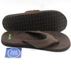 Sanuk Mens Beer Cozy 2 Sandals - Dark Brown - BeachToBlvd