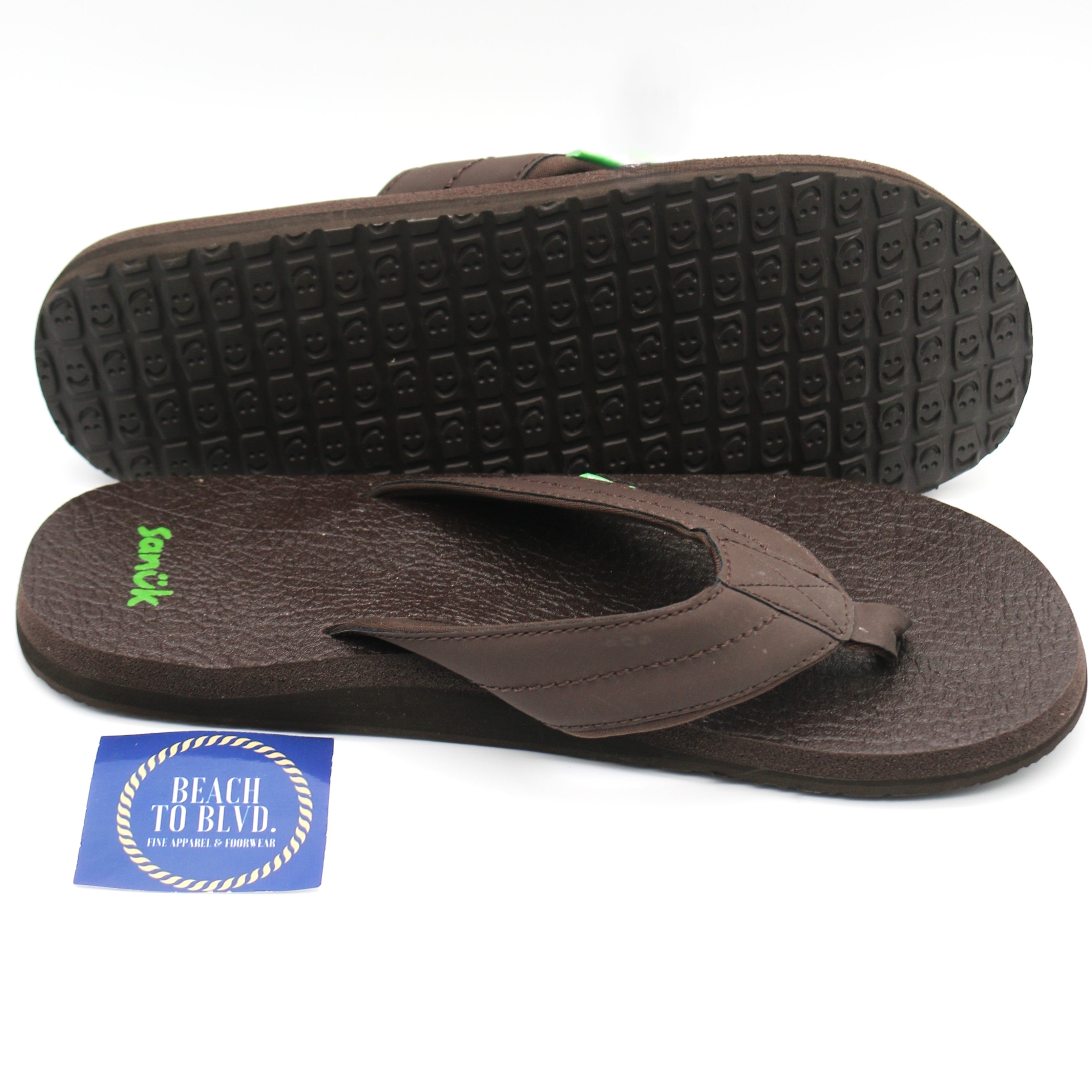Sanuk Mens Beer Cozy 2 Sandals - Dark Brown - BeachToBlvd