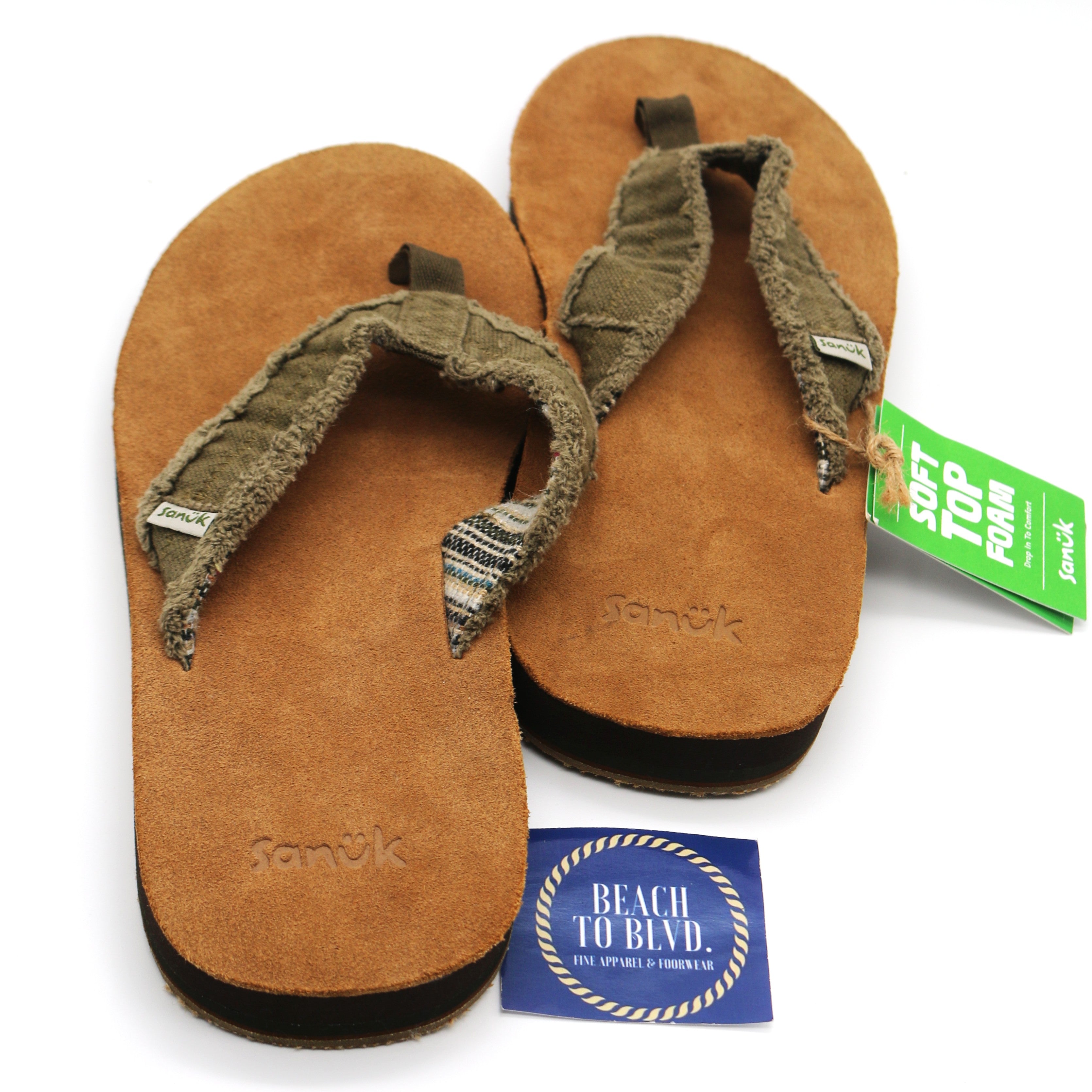Sanuk Fraid Not St - Men Dark Olive - BeachToBlvd