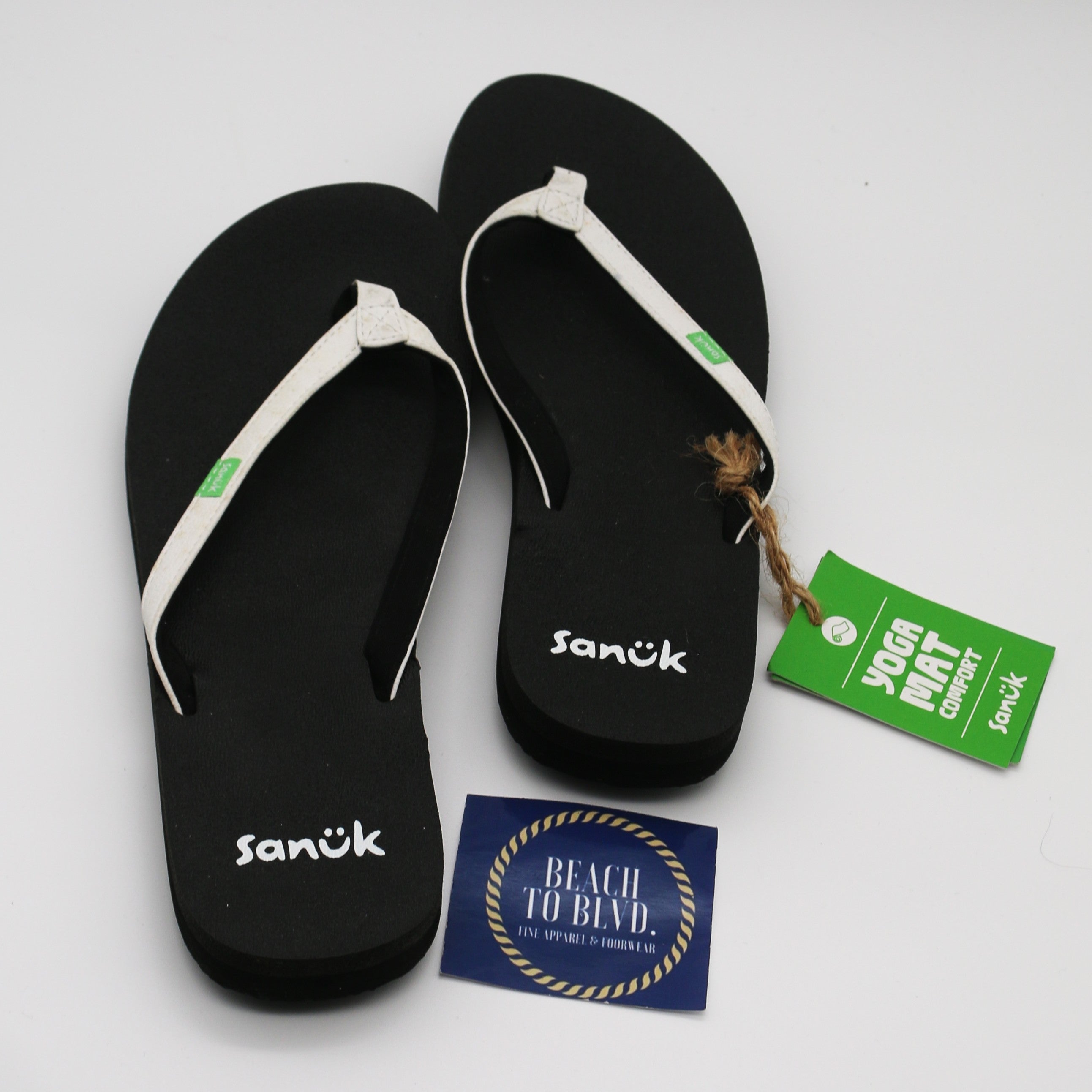 Sanuk Yoga Joy Womens Flip Flops- WHT - BeachToBlvd