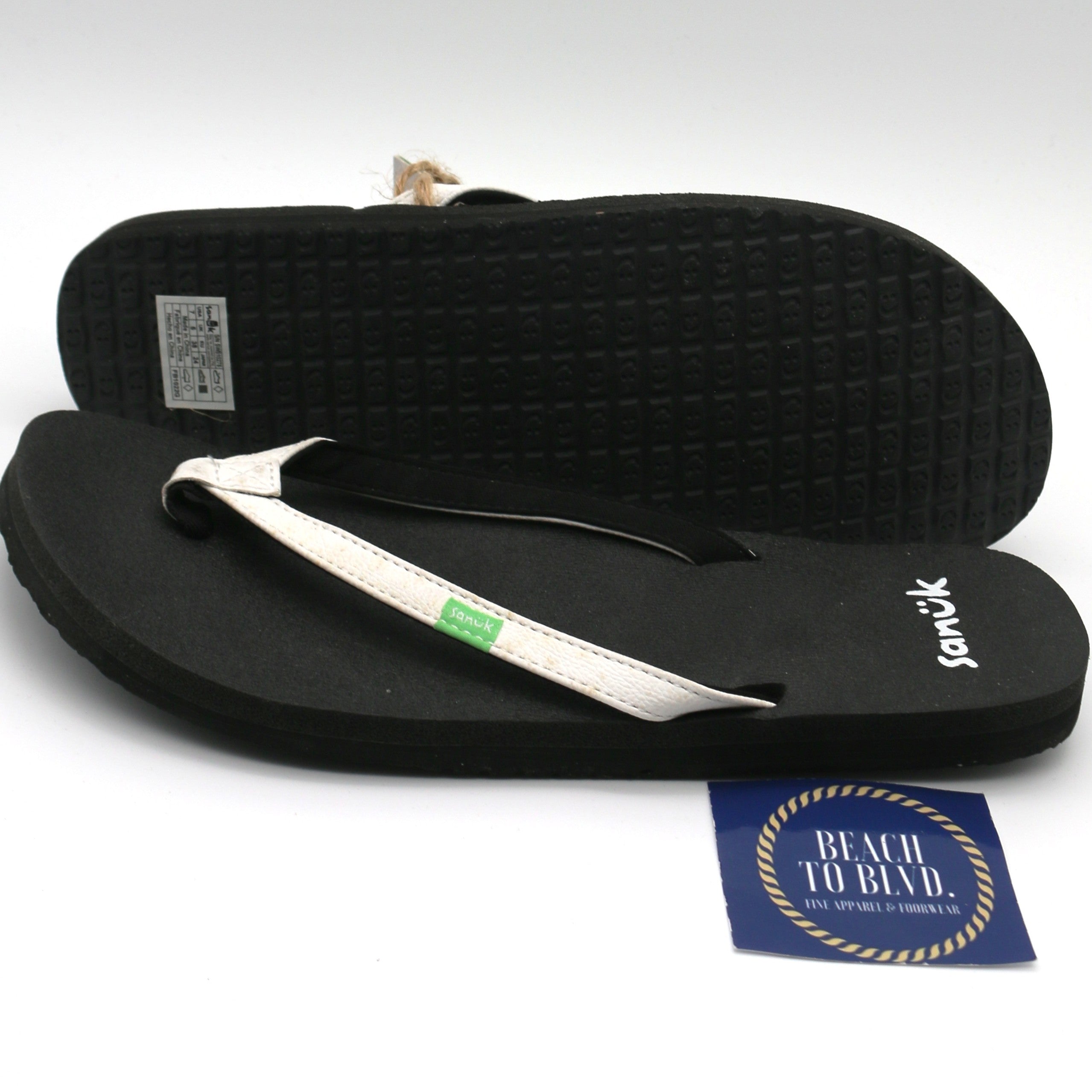 Sanuk Yoga Joy Womens Flip Flops- WHT - BeachToBlvd