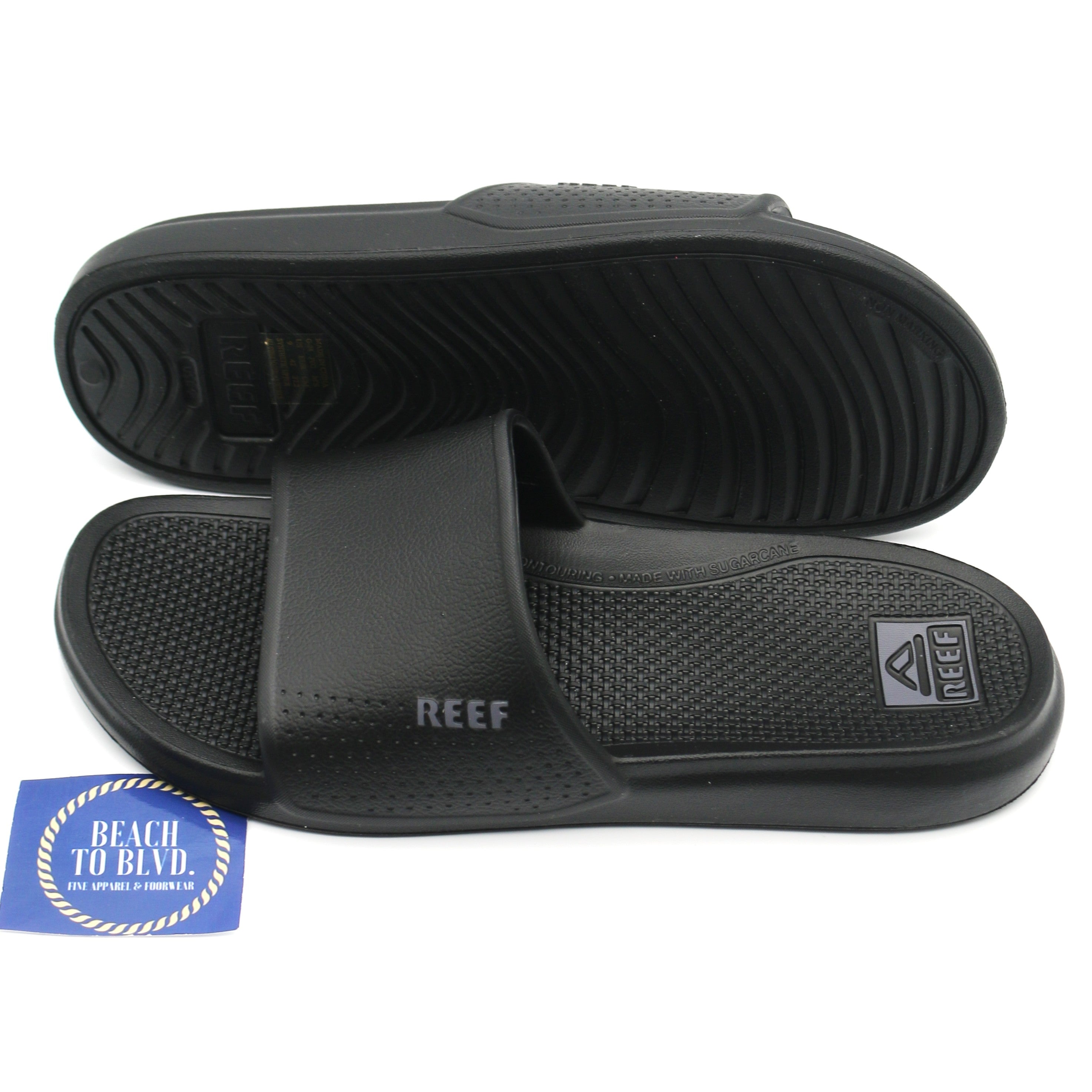 Reef Black Oasis Slide Sandals - BeachToBlvd