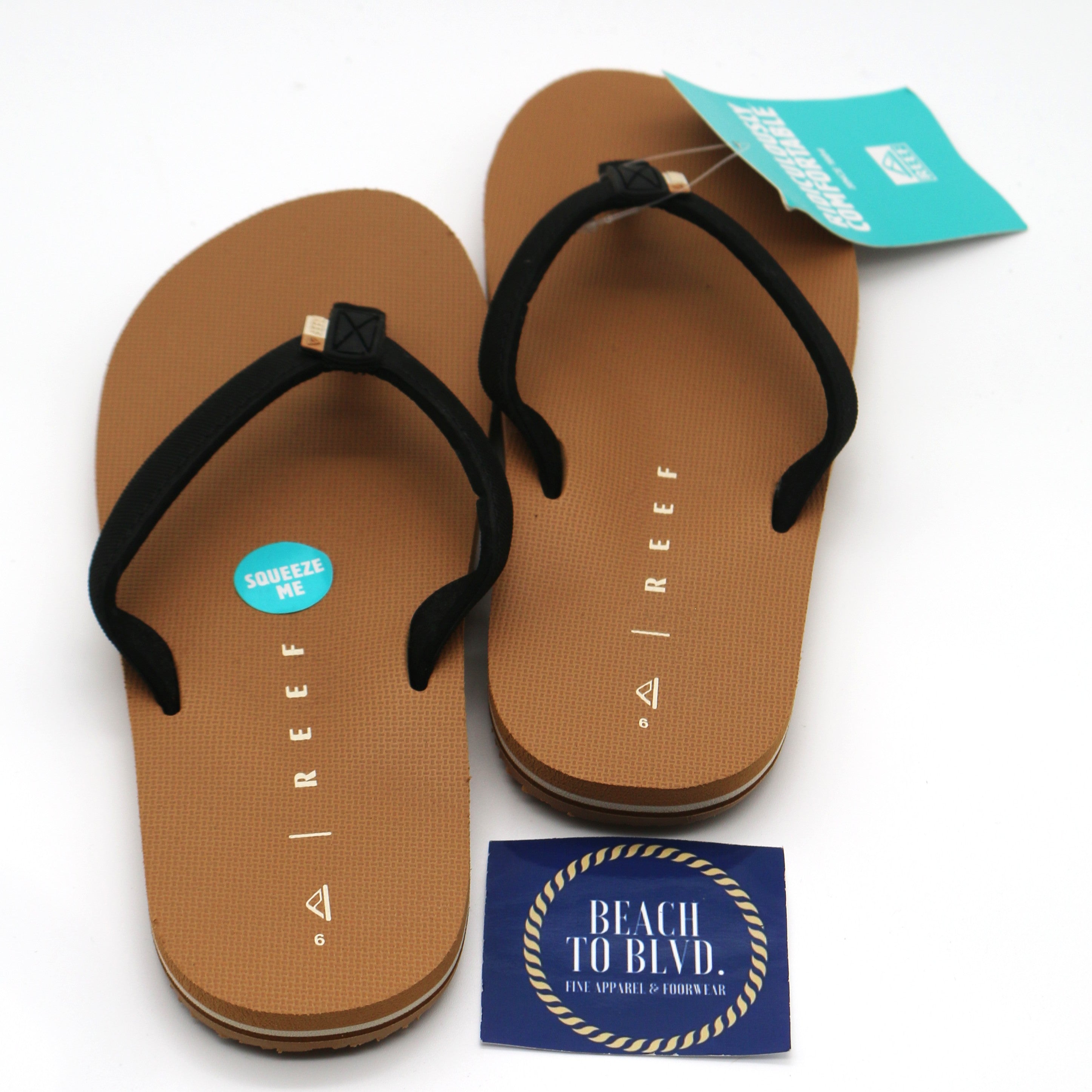 Reef Solana Black and Tan Sandals - BeachToBlvd