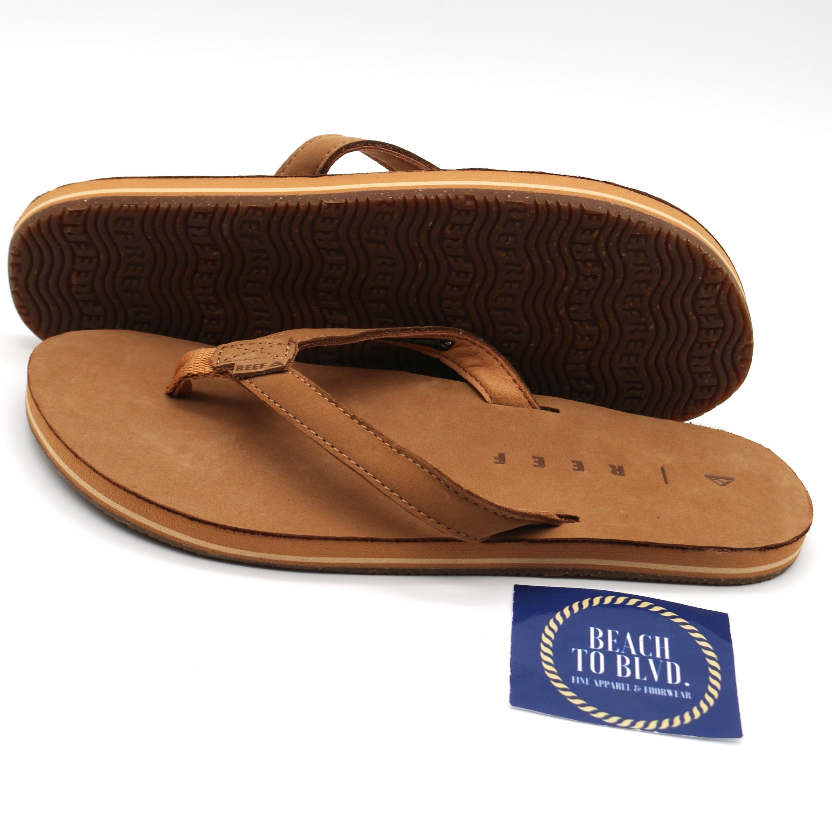Reef Solana Leather Tan Sandals - BeachToBlvd