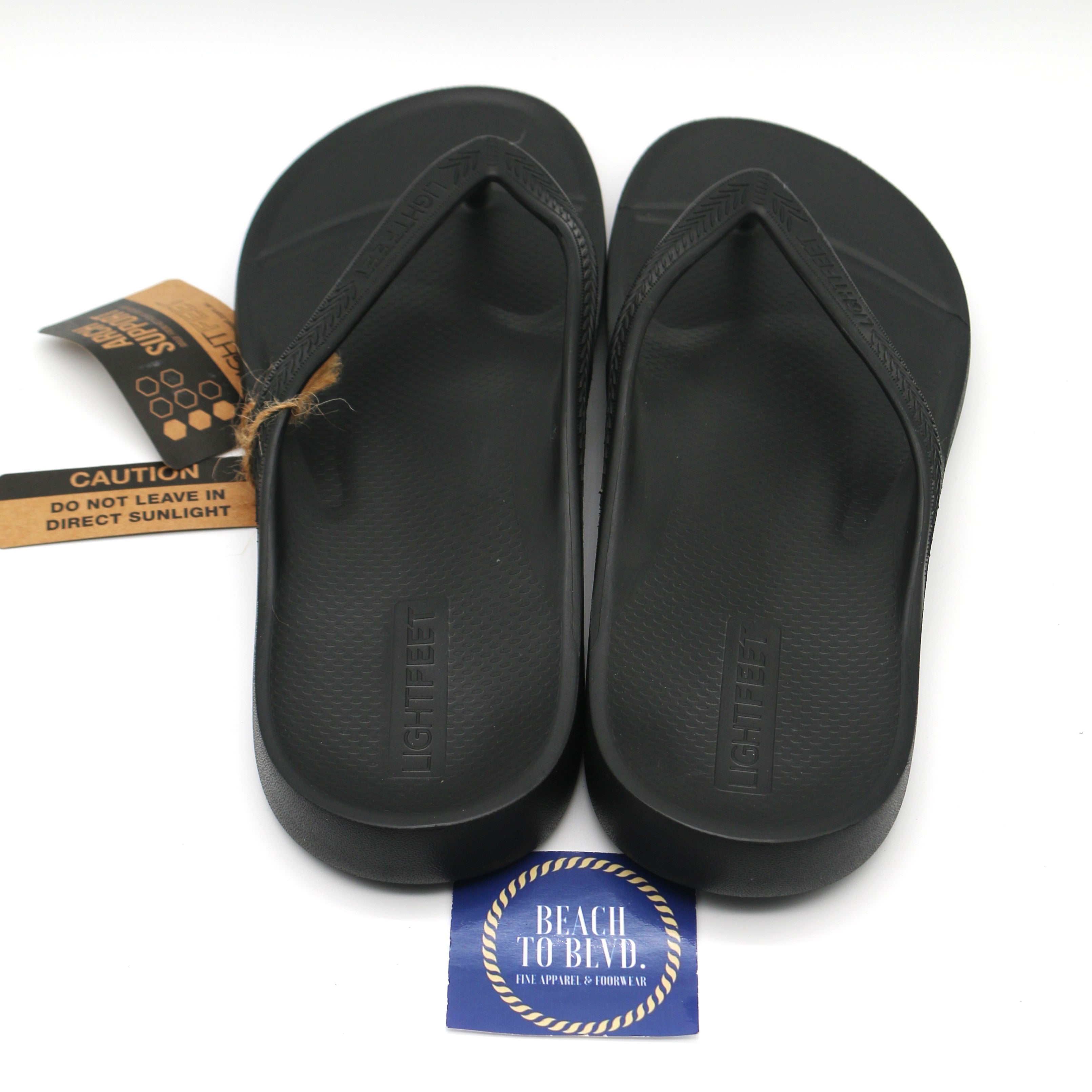 Lightfeet REVIVE Arch Support Thongs- Black