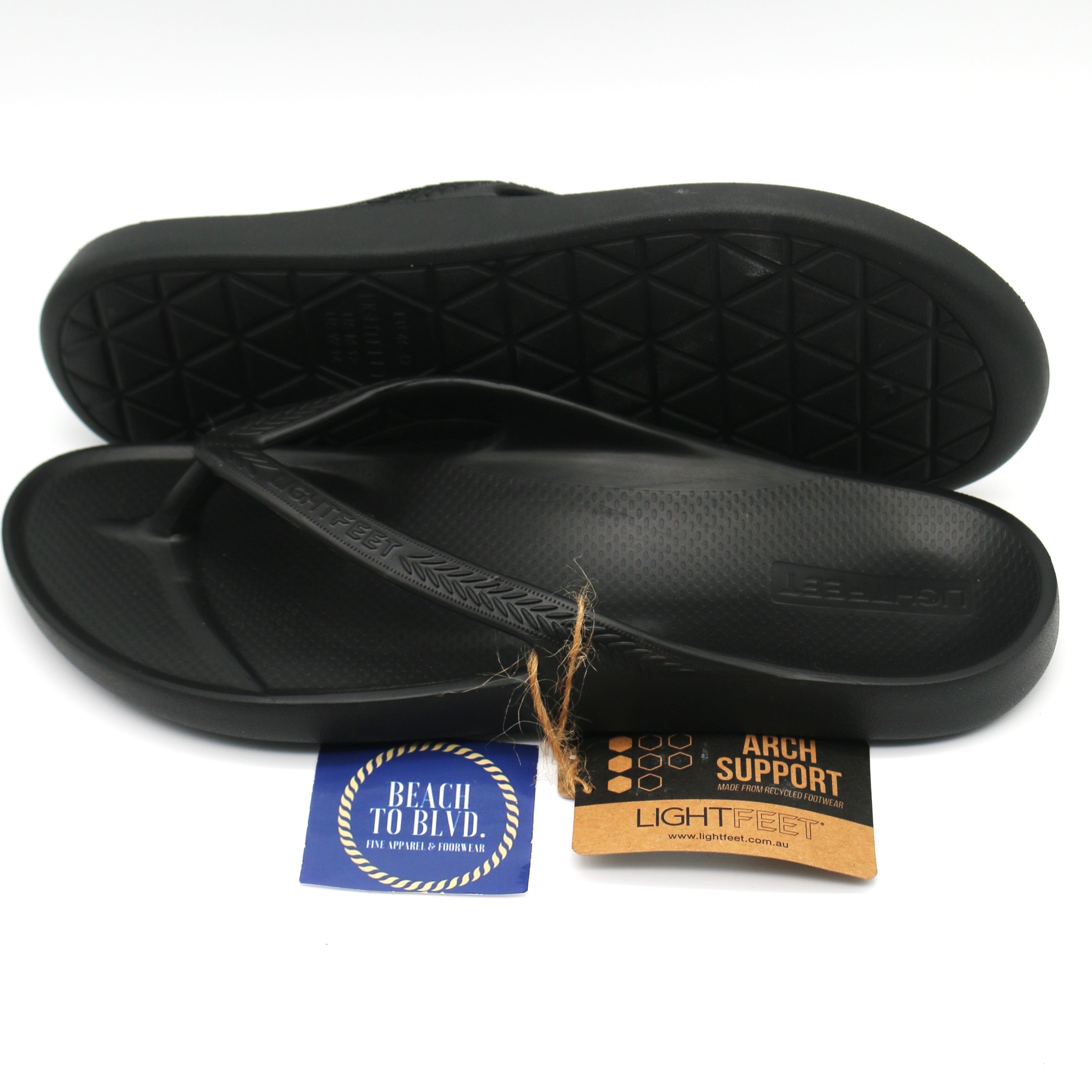 Lightfeet REVIVE Arch Support Thongs- Black