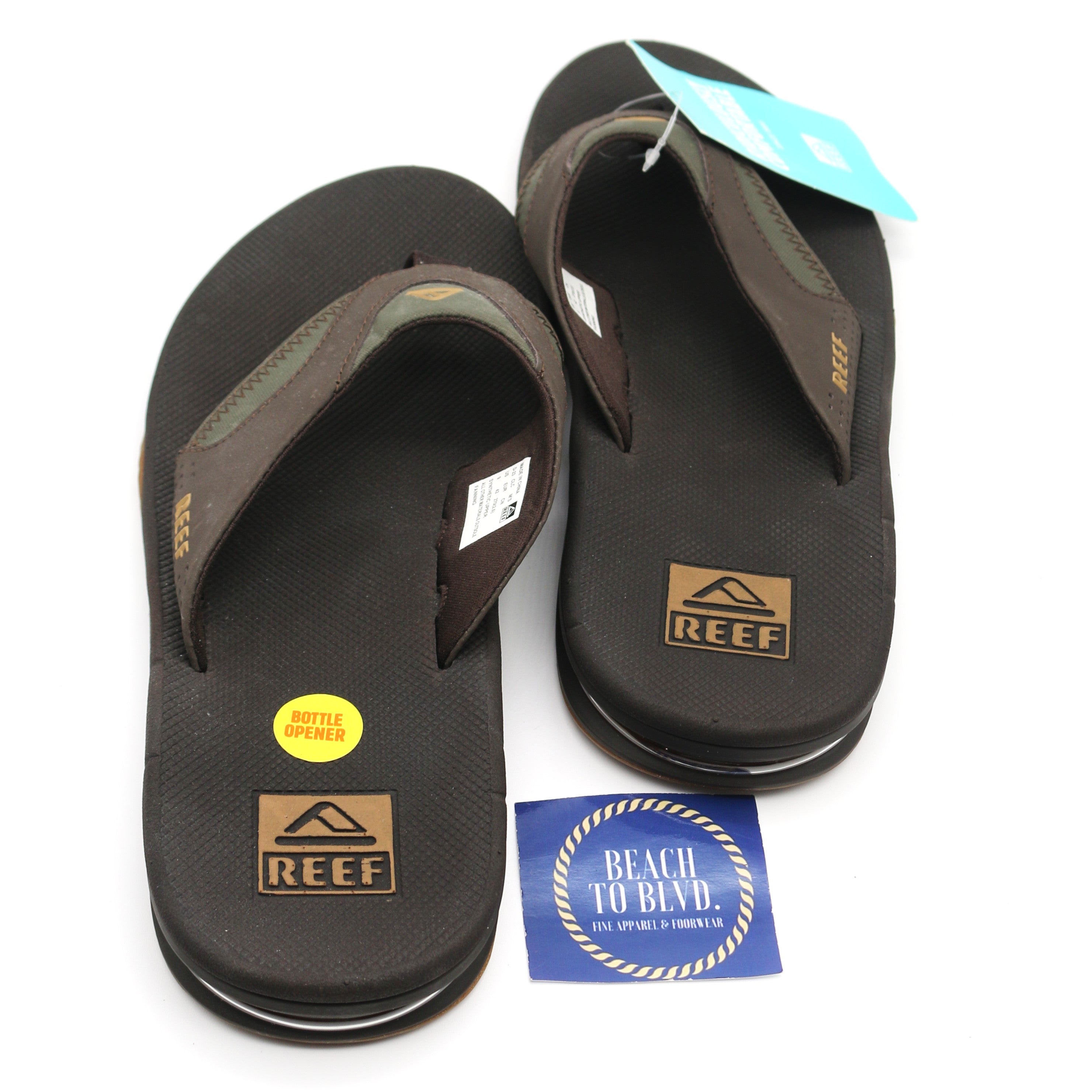 Reef Fanning Bottle Opener Men's Sandals - Brown/Gum