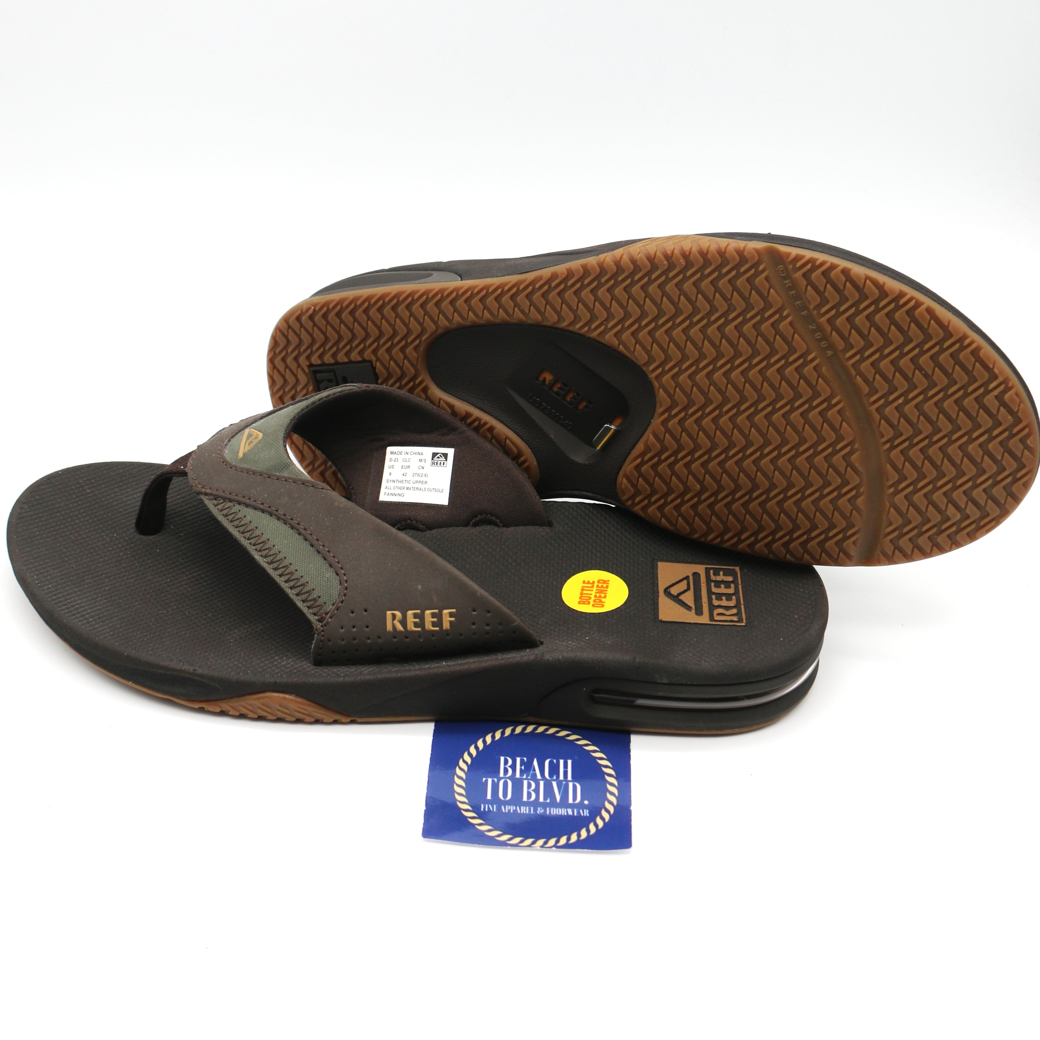 Reef Fanning Bottle Opener Men's Sandals - Brown/Gum