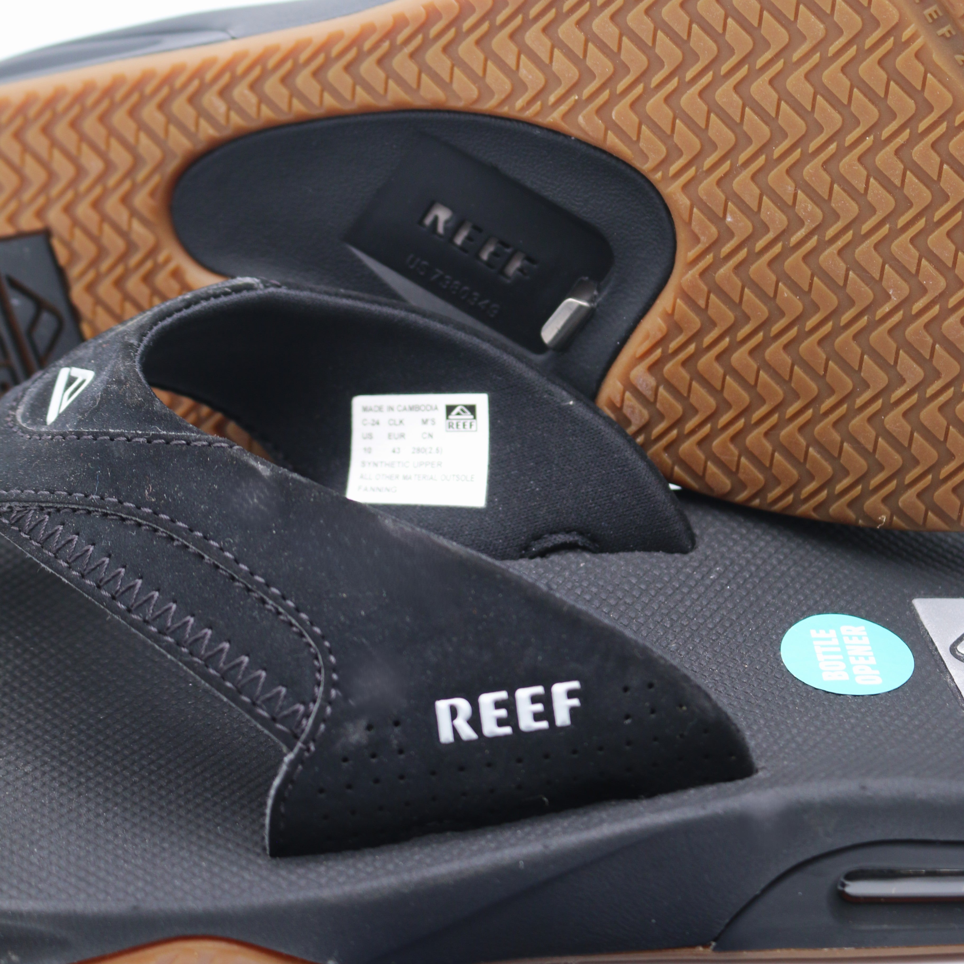 Reef Bottle Opener Fanning Men's Sandals - Black/Silver
