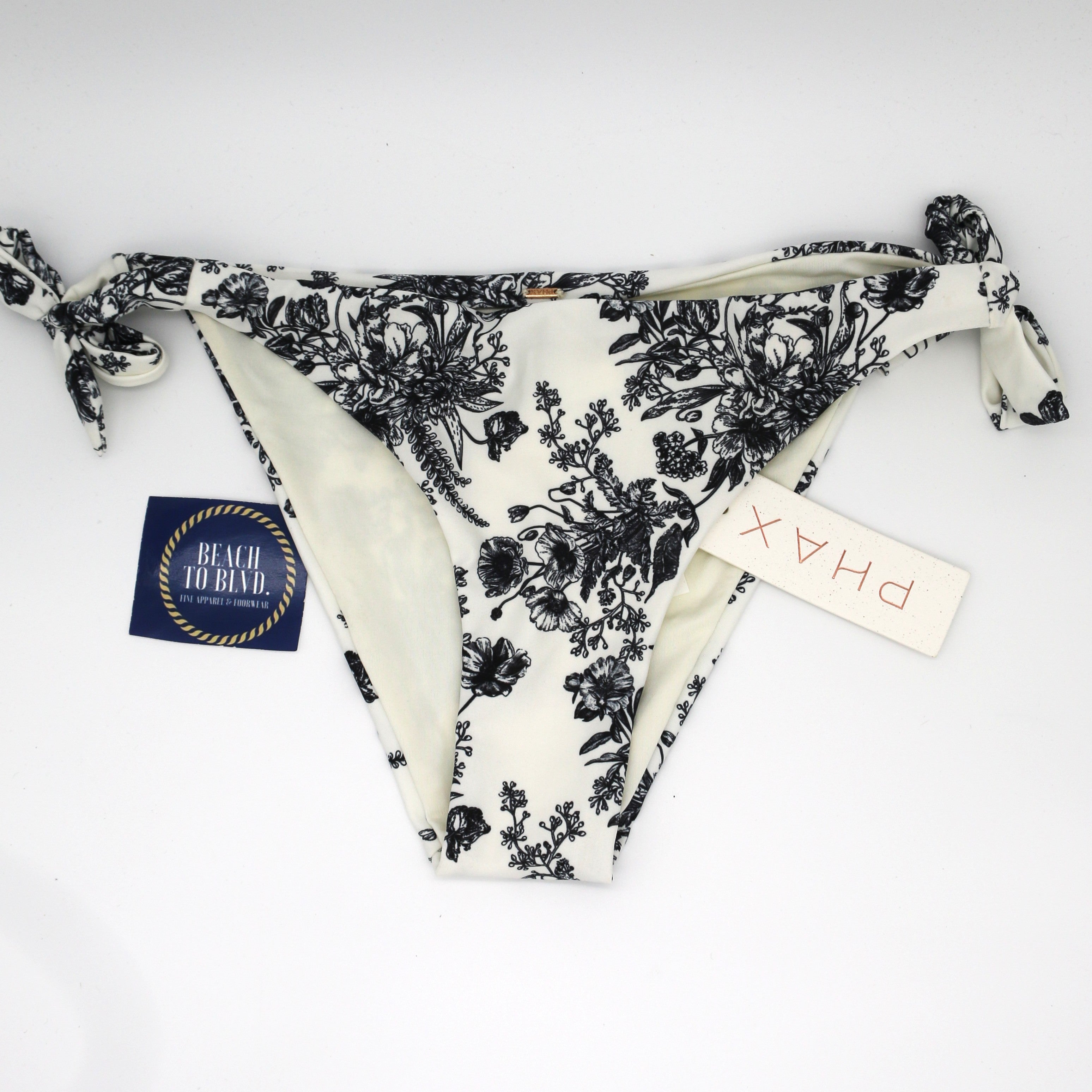 Phax Tie-Side Latin Bottom - Black & White Toile Print