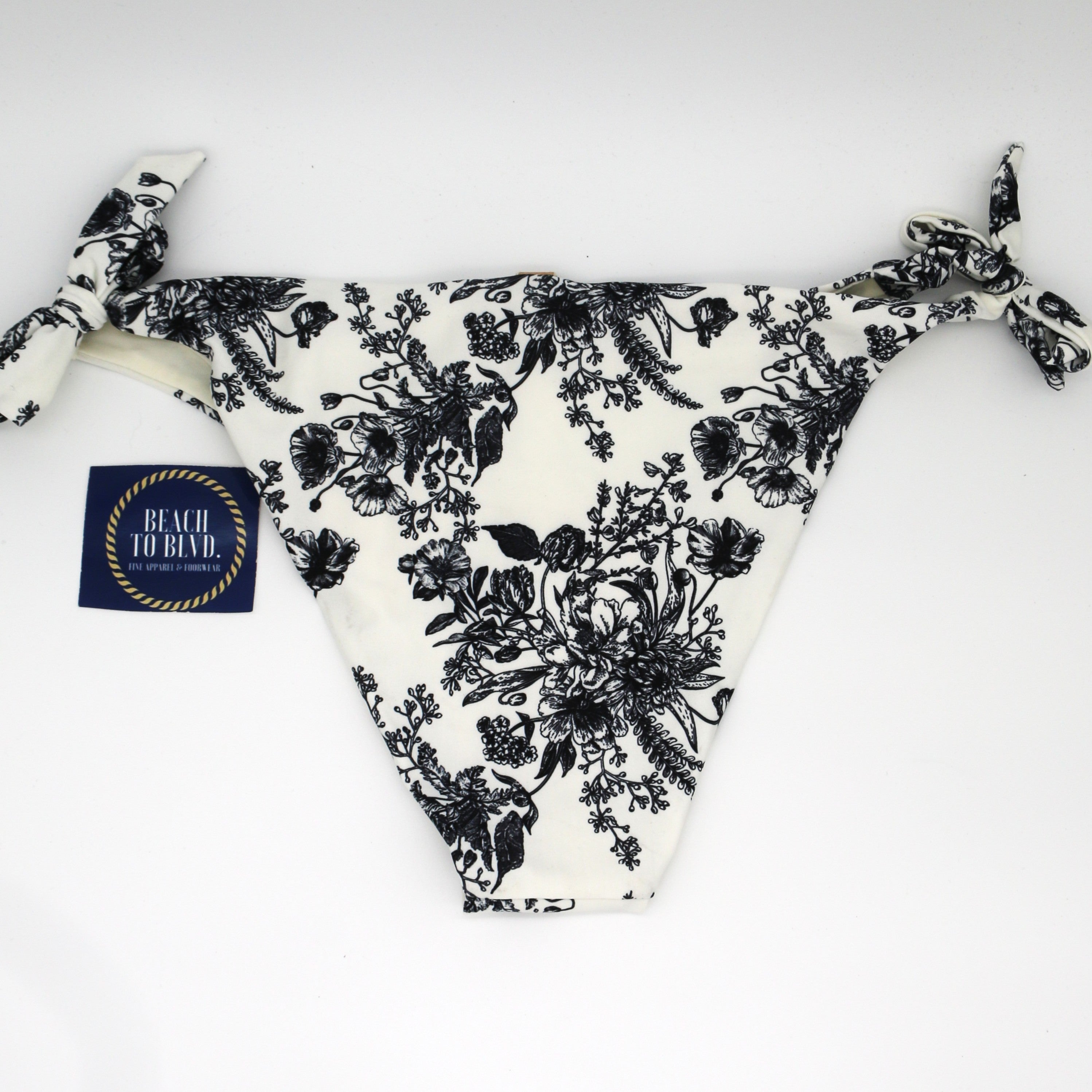 Phax Tie-Side Latin Bottom - Black & White Toile Print