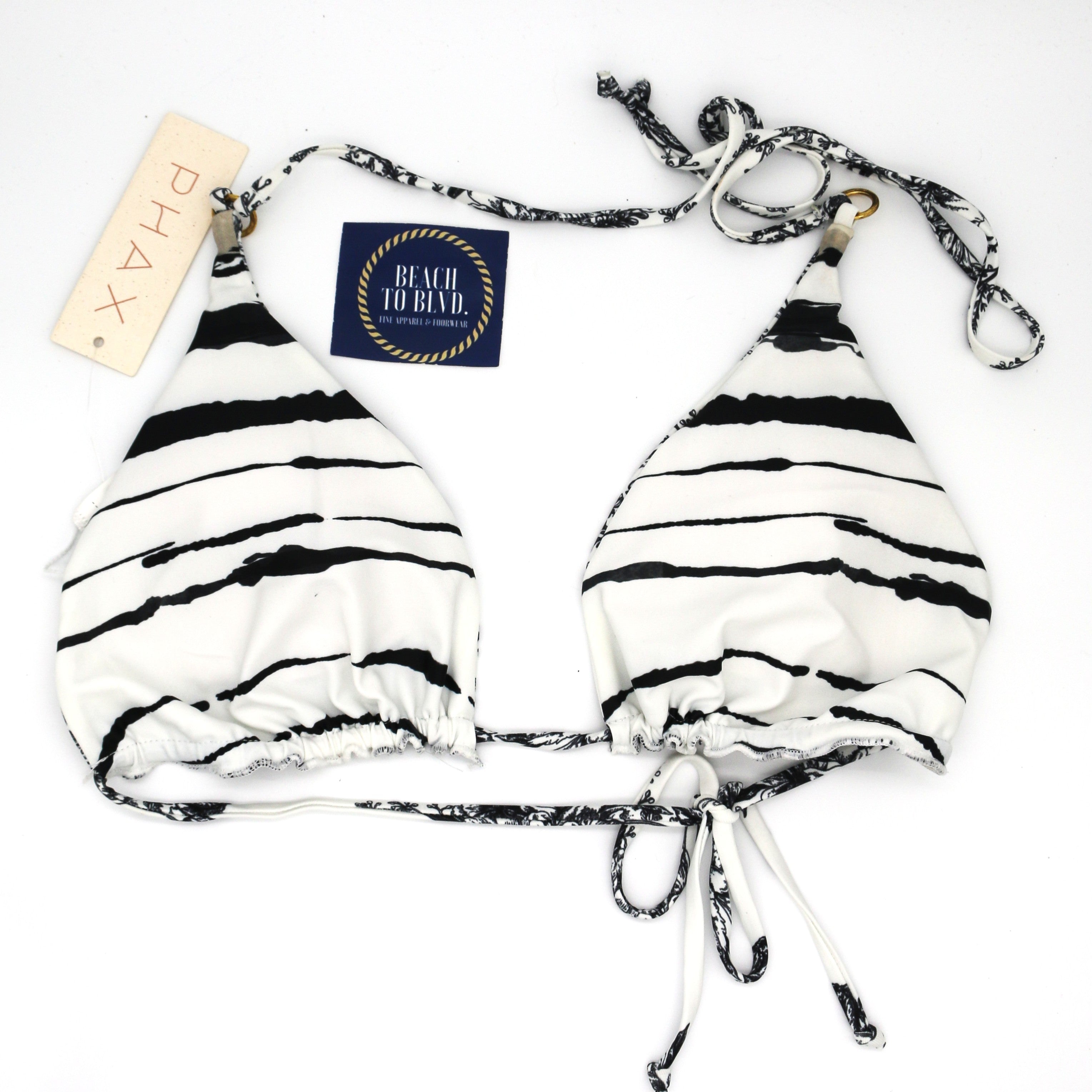 Phax Reversible Tie Side Latin Bikini Bottom- Toile Print & Stripe