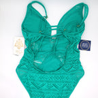 BECCA by Rebecca Crochet Plunge One Piece Swimsuit