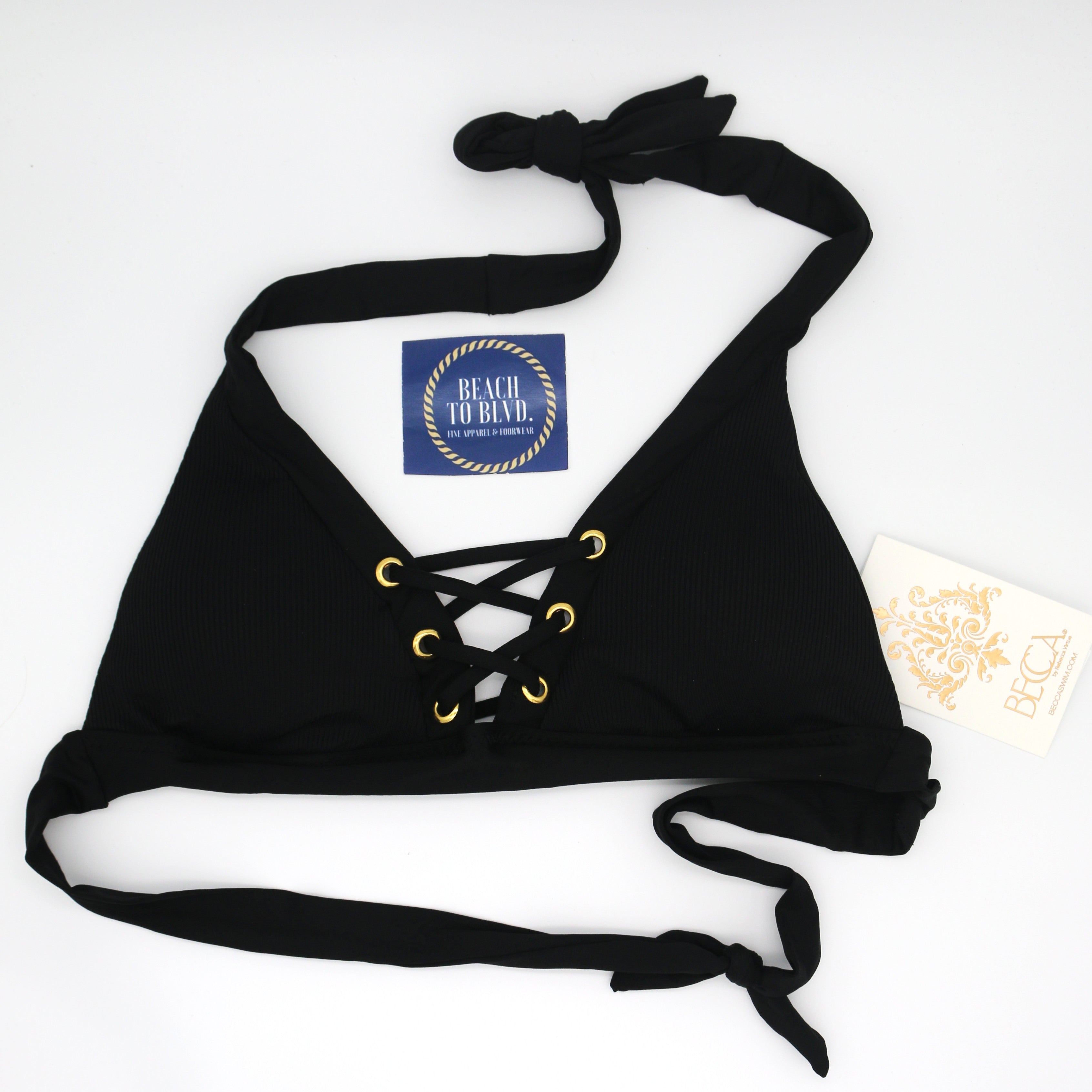 Becca by Rebecca Women's Modern Edge Halter Bikini Top