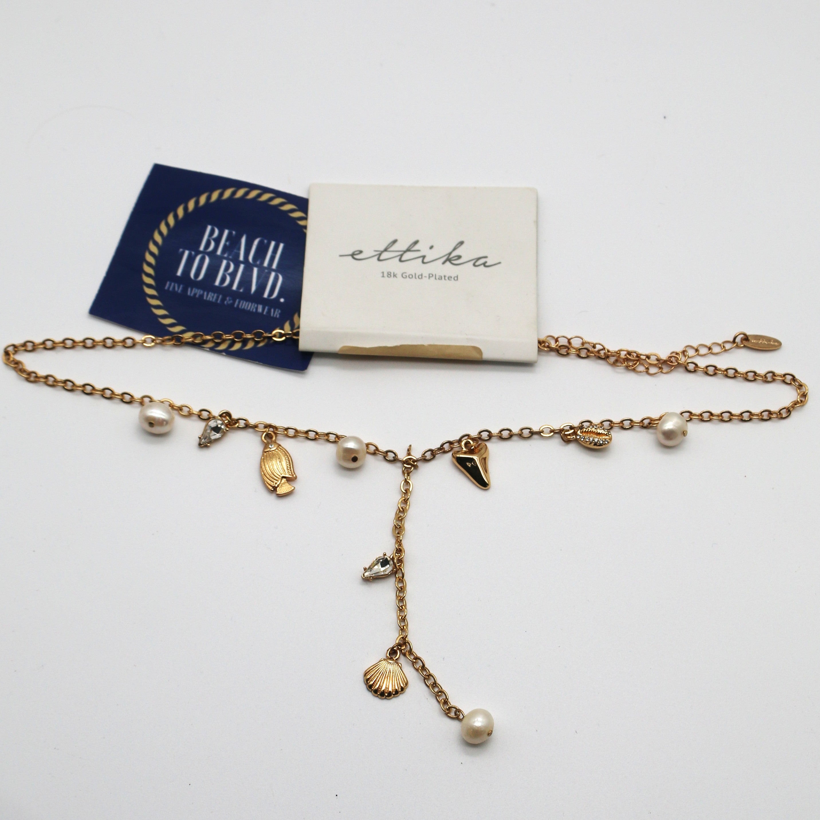 ETTIKA Ocean Charm Chain Lariat Necklace
