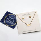 Ettika XO Hugs & Kisses Gold Plated Necklace & Earrings Jewelry Set