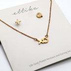 Ettika XO Hugs & Kisses Gold Plated Necklace & Earrings Jewelry Set