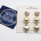 Ettika Love to Love Crystal & Pearl Drop Earrings
