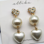 Ettika Love to Love Crystal & Pearl Drop Earrings