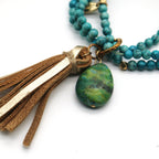 Ettika Turquoise Cove Multi-Strand and Tassel Bracelet