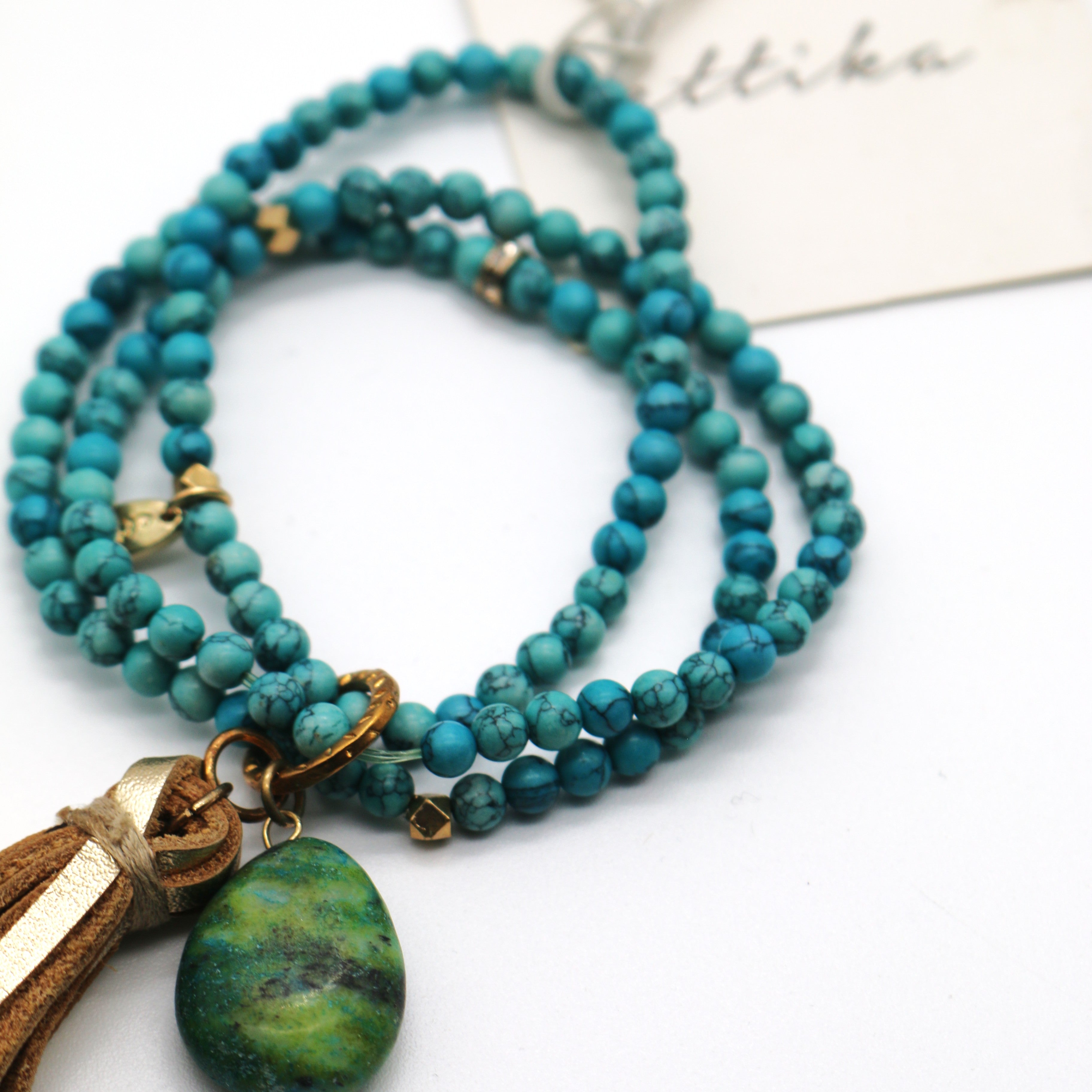 Ettika Turquoise Cove Multi-Strand and Tassel Bracelet