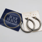 Sahira Clara Hoop 1.4 Inches Silver