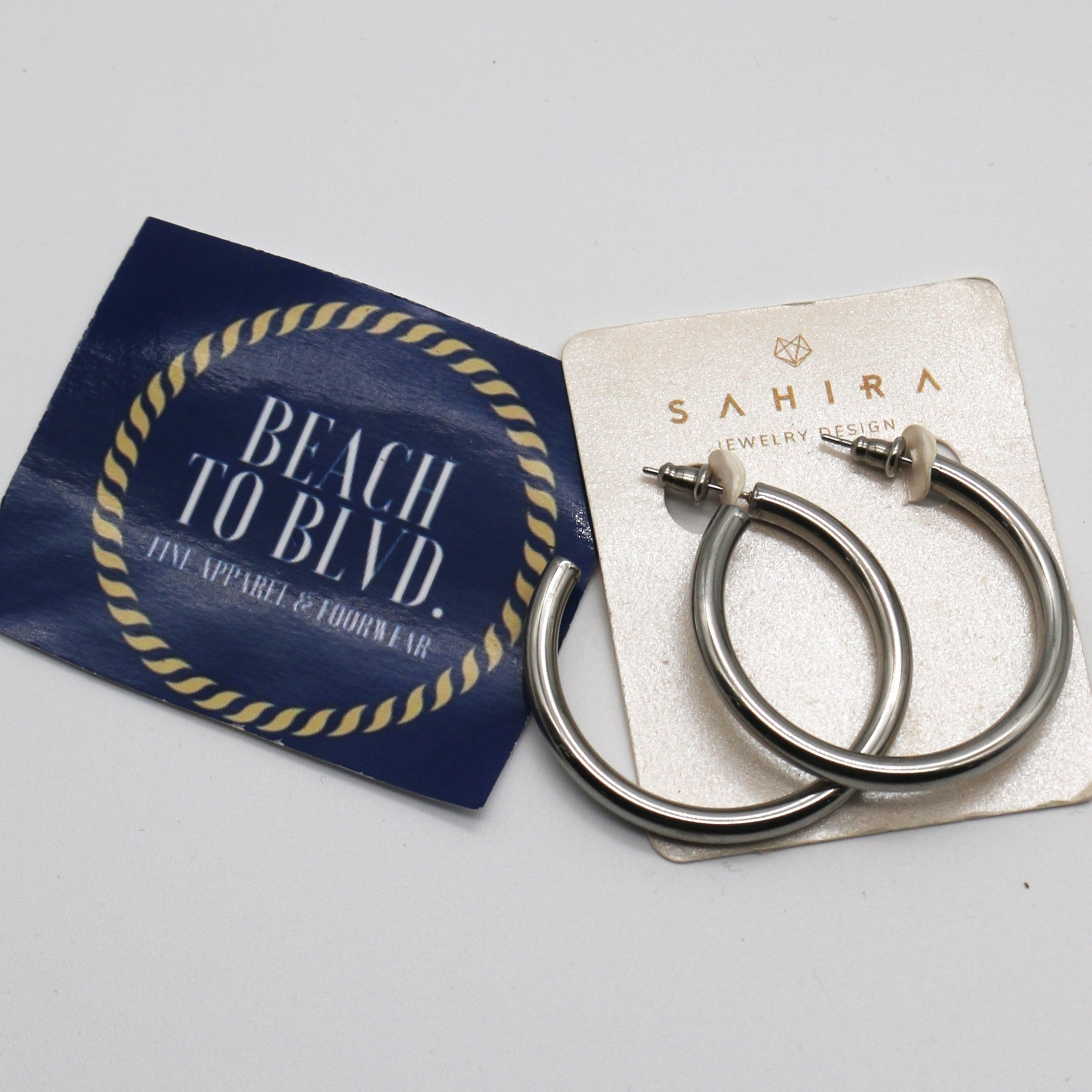 Sahira Clara Hoop 1.4 Inches Silver