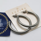 Sahira Clara Hoop 1.4 Inches Silver