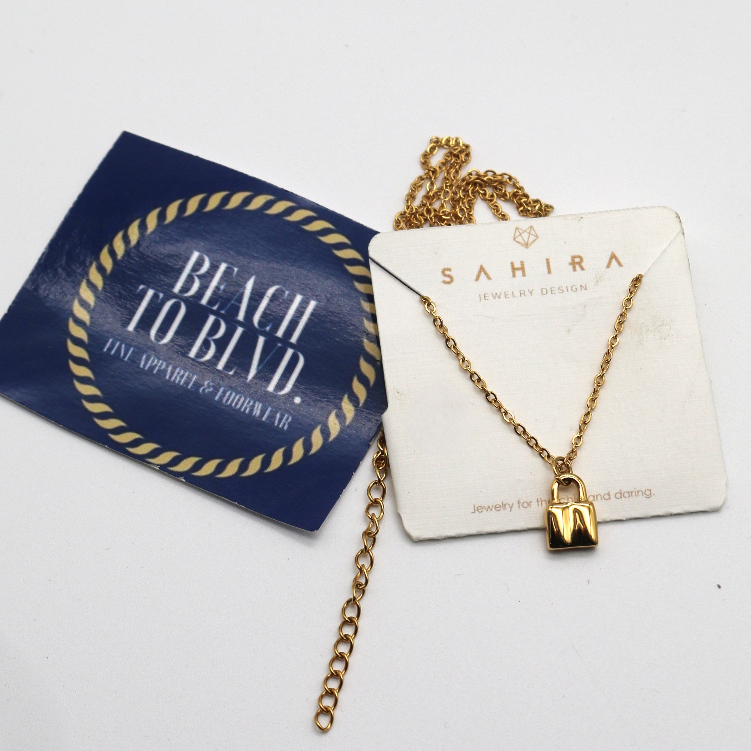 Sahira Mini Lock Necklace Gold